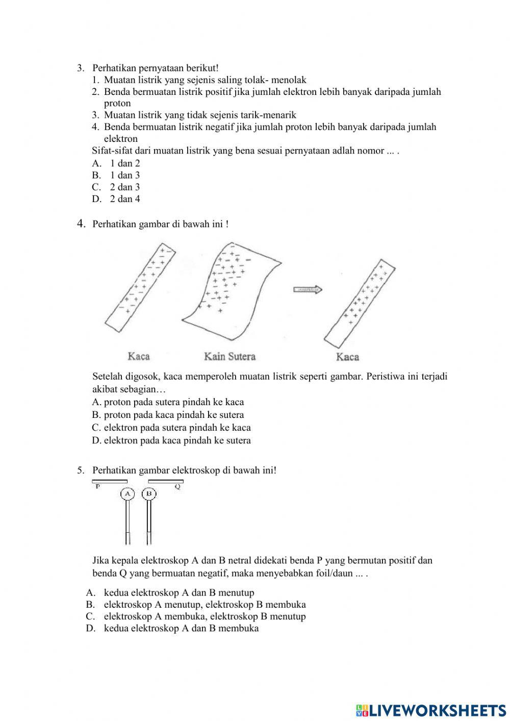 Uji kemampuan Gejala Listrik Statis