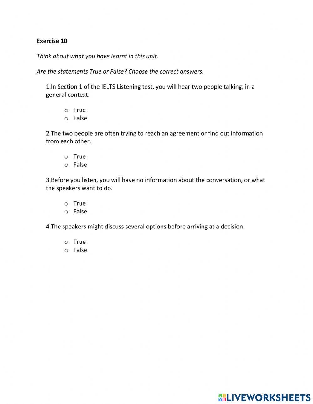 IE2, Unit 3, Listening, exercise 10