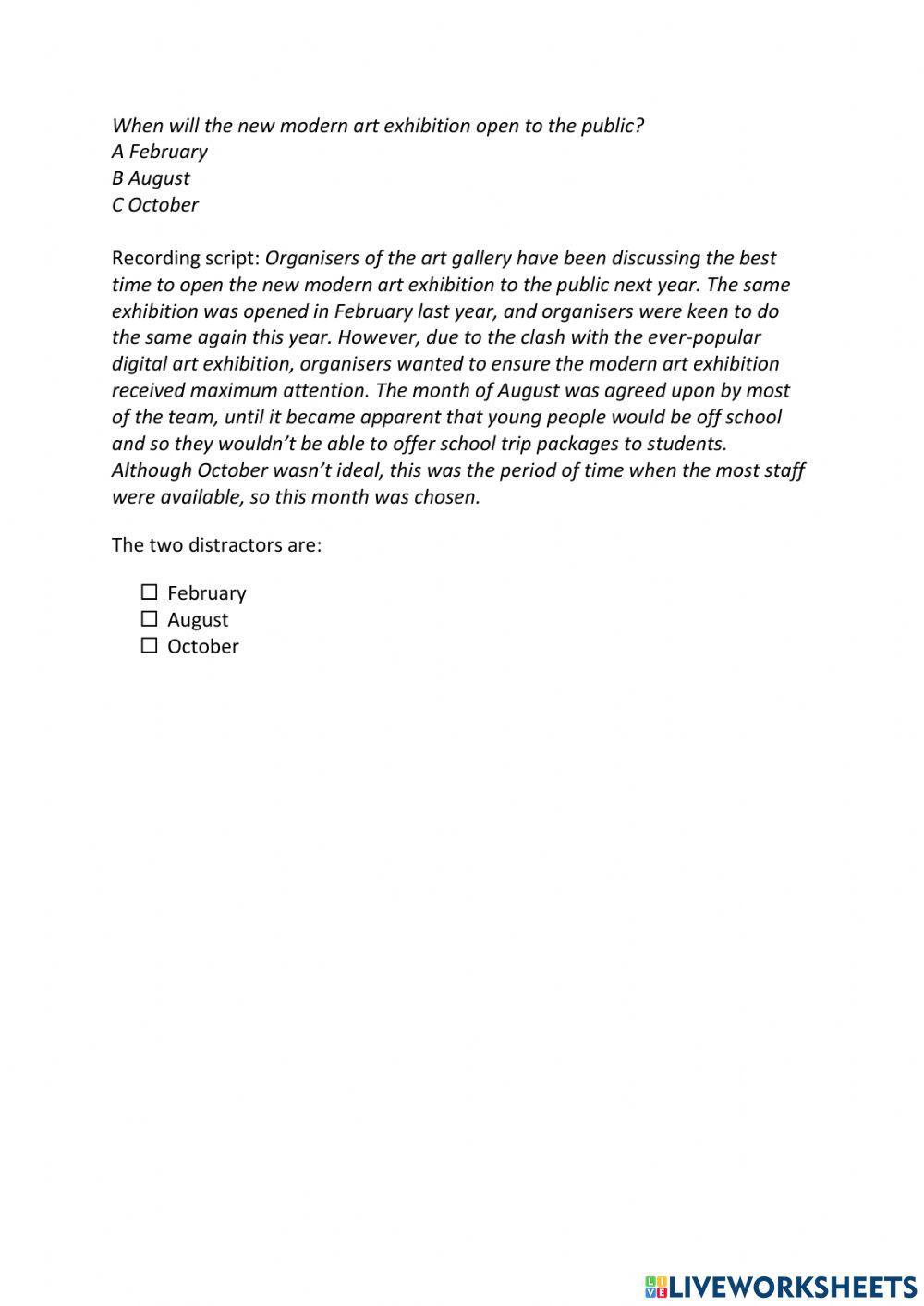 IE3, Unit 3, Listening, Exercise 5