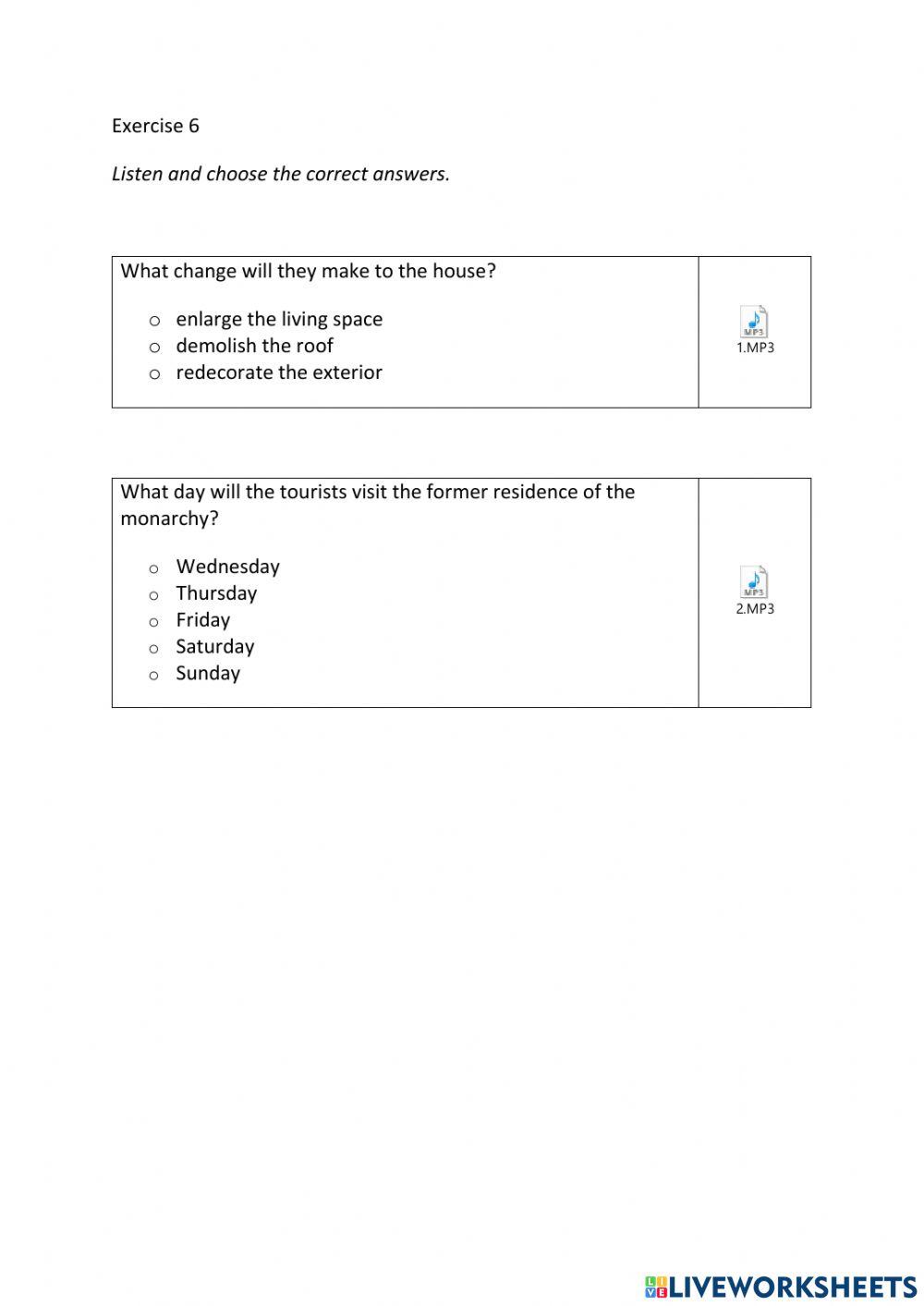 IE3, Unit 3, Listening, Exercise 6