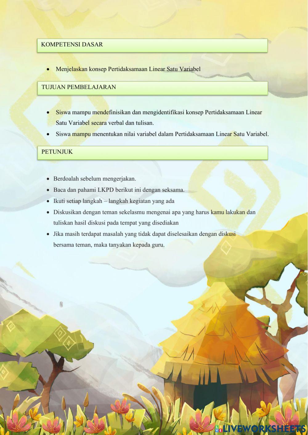 Pertidaksamaan Linear Satu Variabel