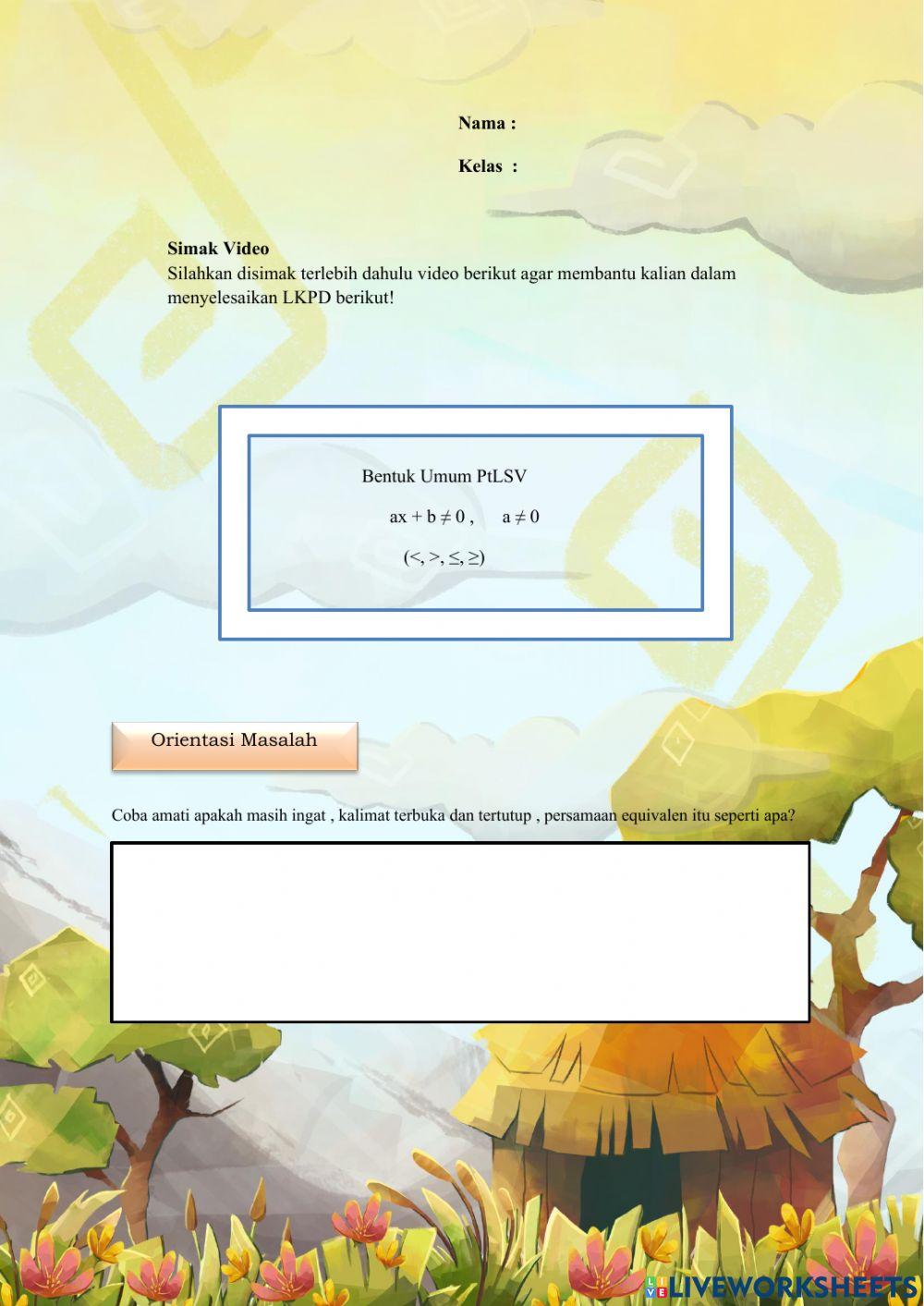 Pertidaksamaan Linear Satu Variabel