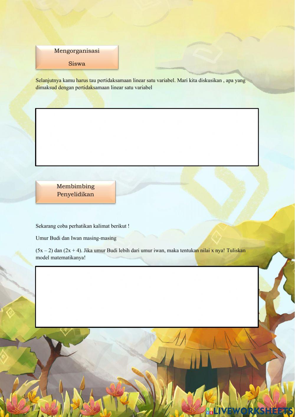 Pertidaksamaan Linear Satu Variabel