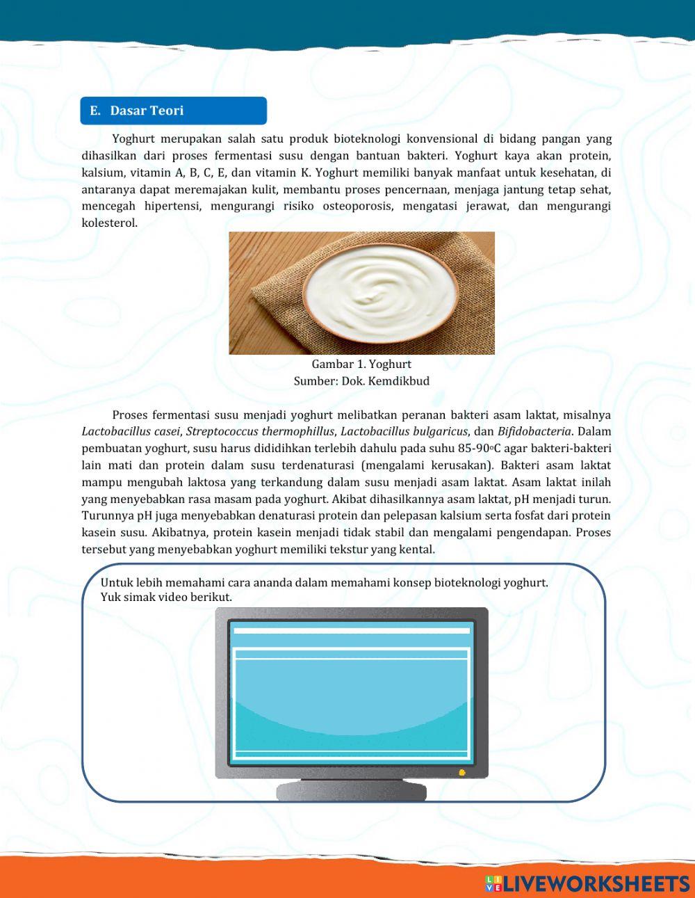 E-lkpd BIOTEKNOLOGI-yoghurt jamu beras kencur