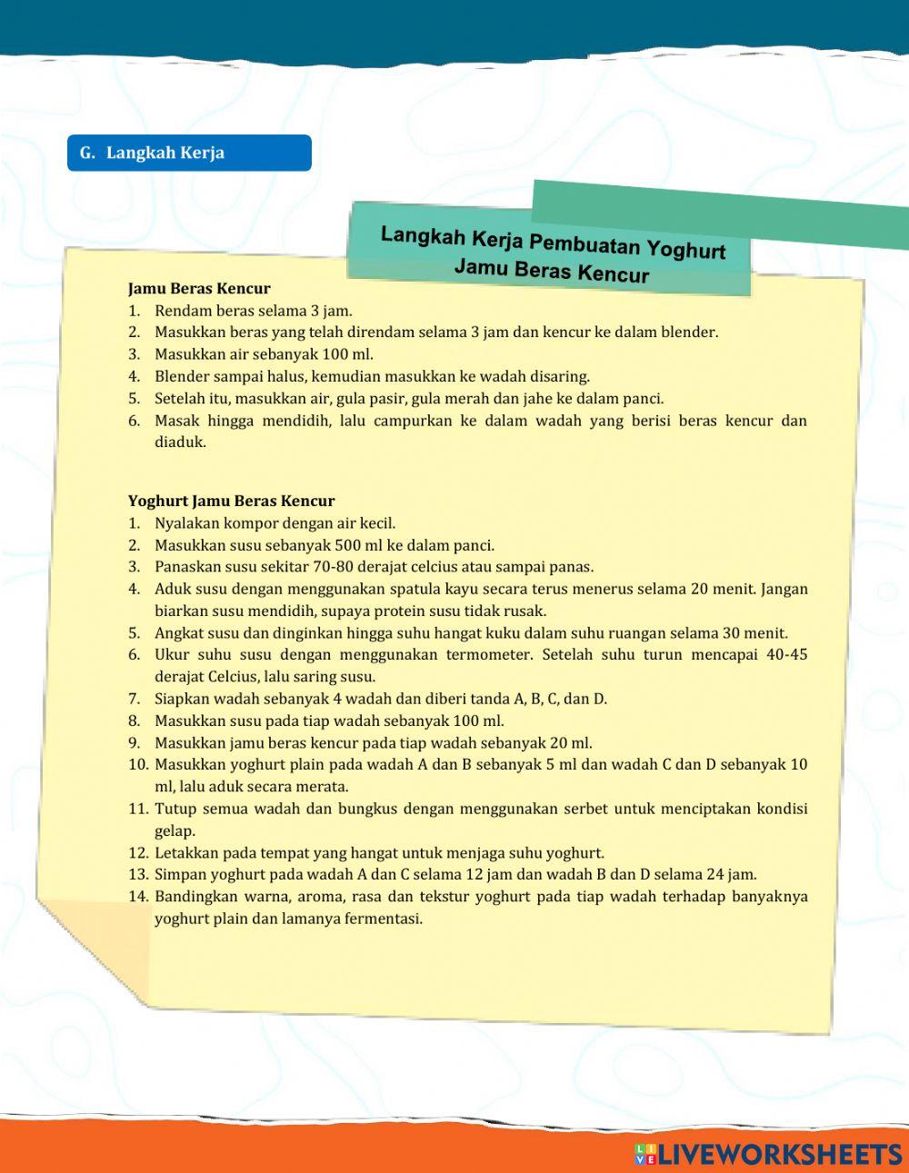 E-lkpd BIOTEKNOLOGI-yoghurt jamu beras kencur