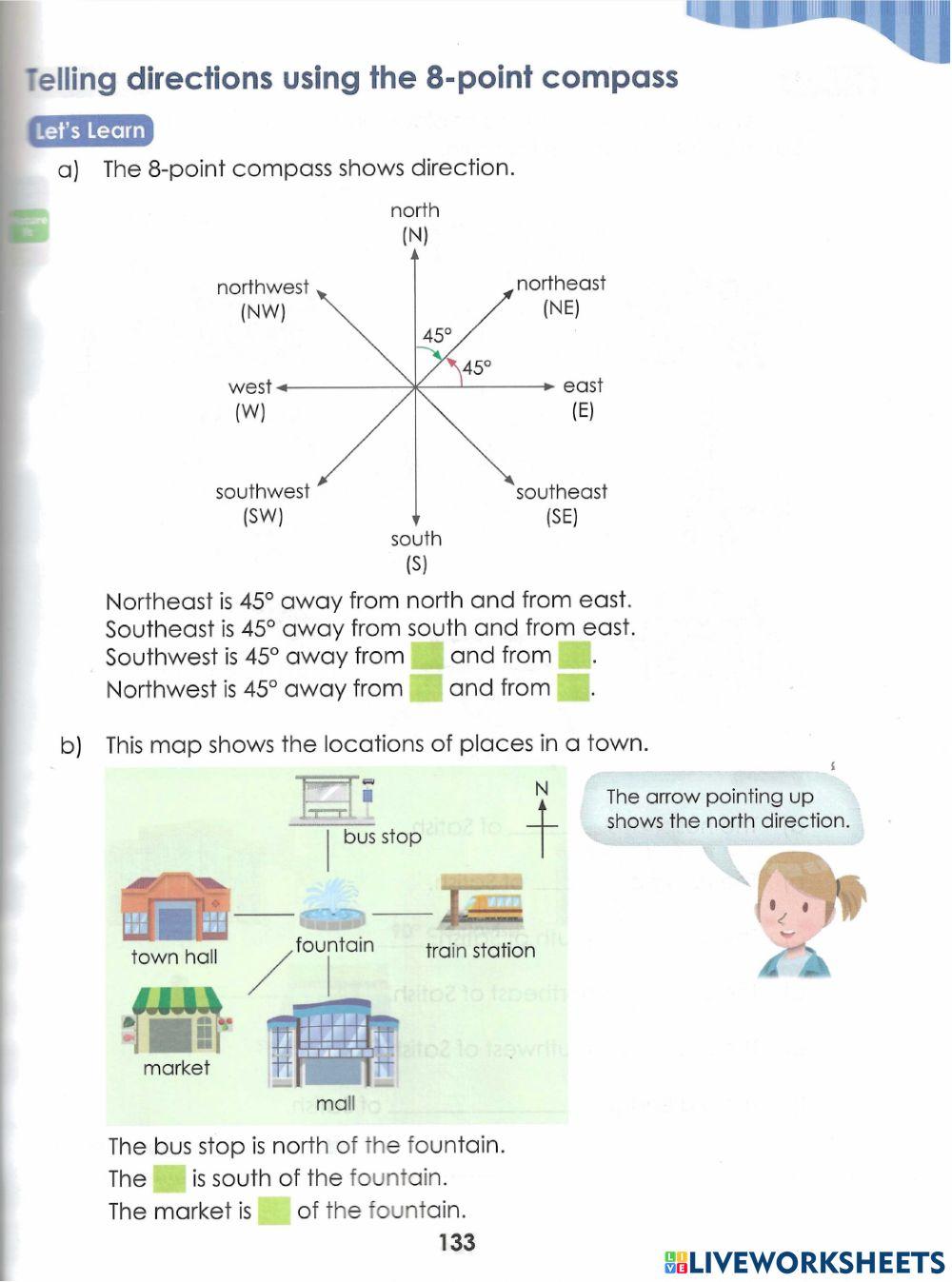 Compass Directions and Angles online exercise for Live Worksheets