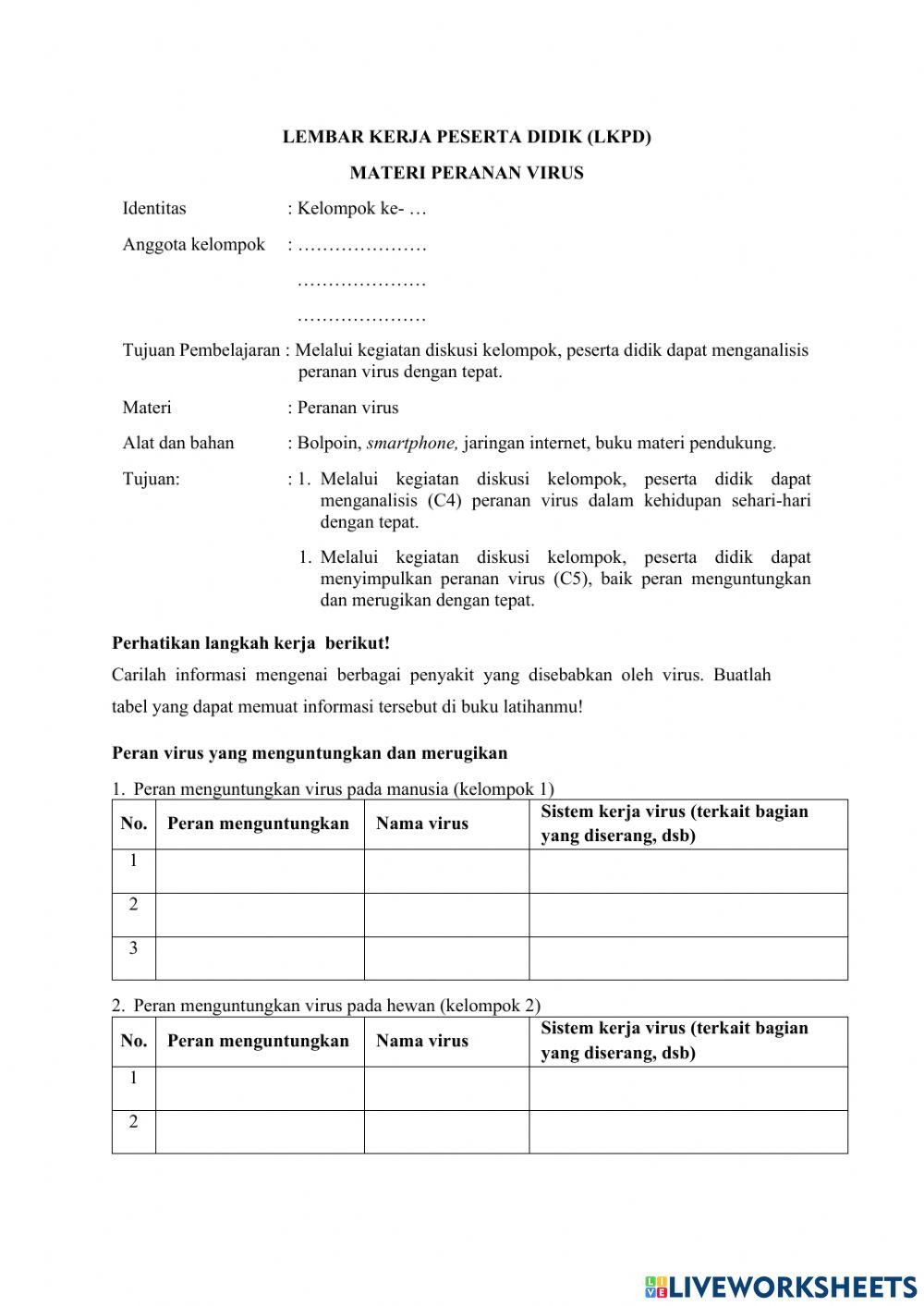 LKPD Peranan Virus