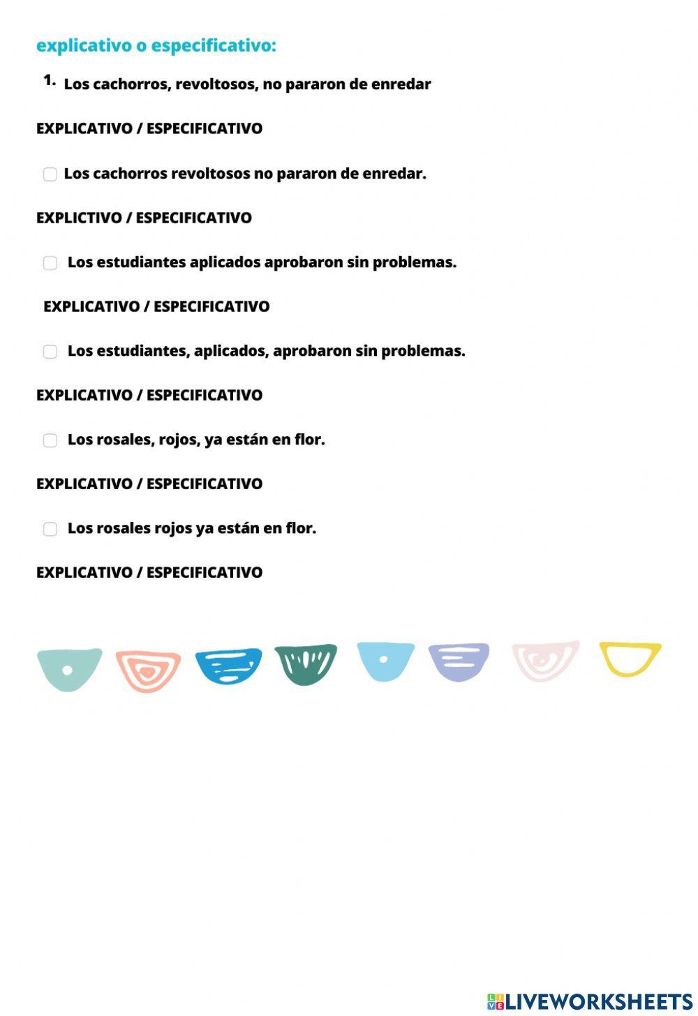 El adjetivo:ejercicios