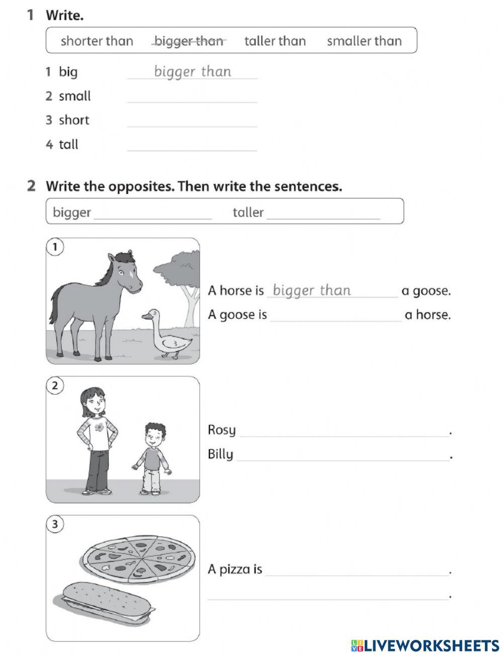 Comparative Adjectives Elementary