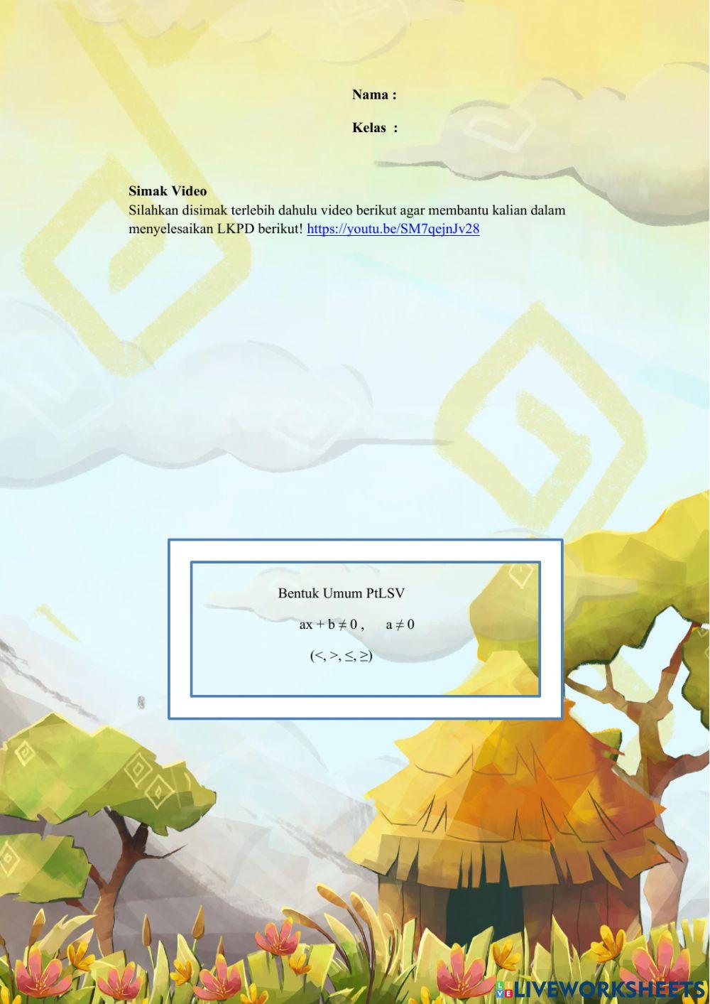 Pertidaksamaan Linear Satu Variabel.