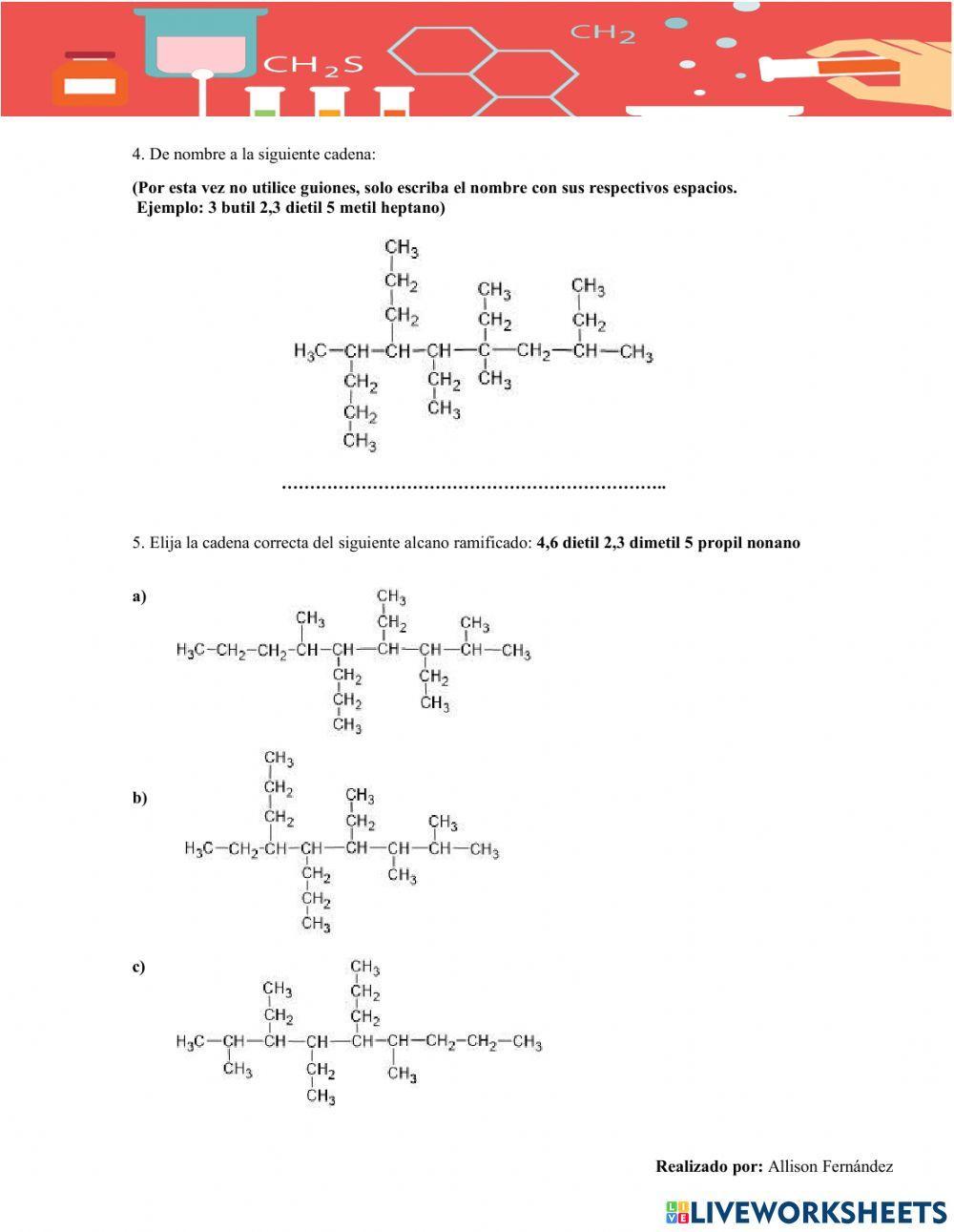 Taller de alcanos ramificados