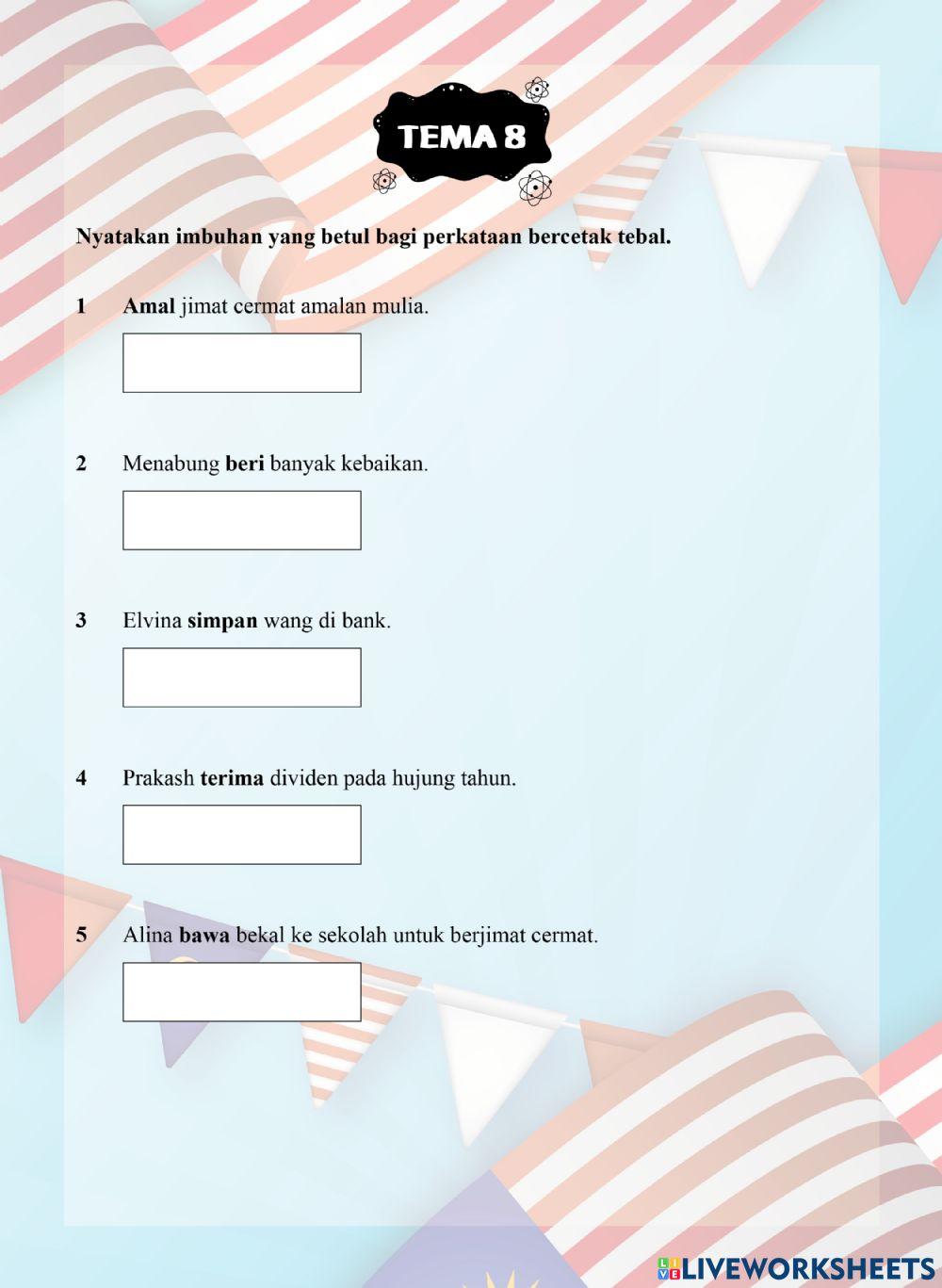 Tutor Sukses 2023-24 Bahasa Melayu Tahun 1 - Tema 8