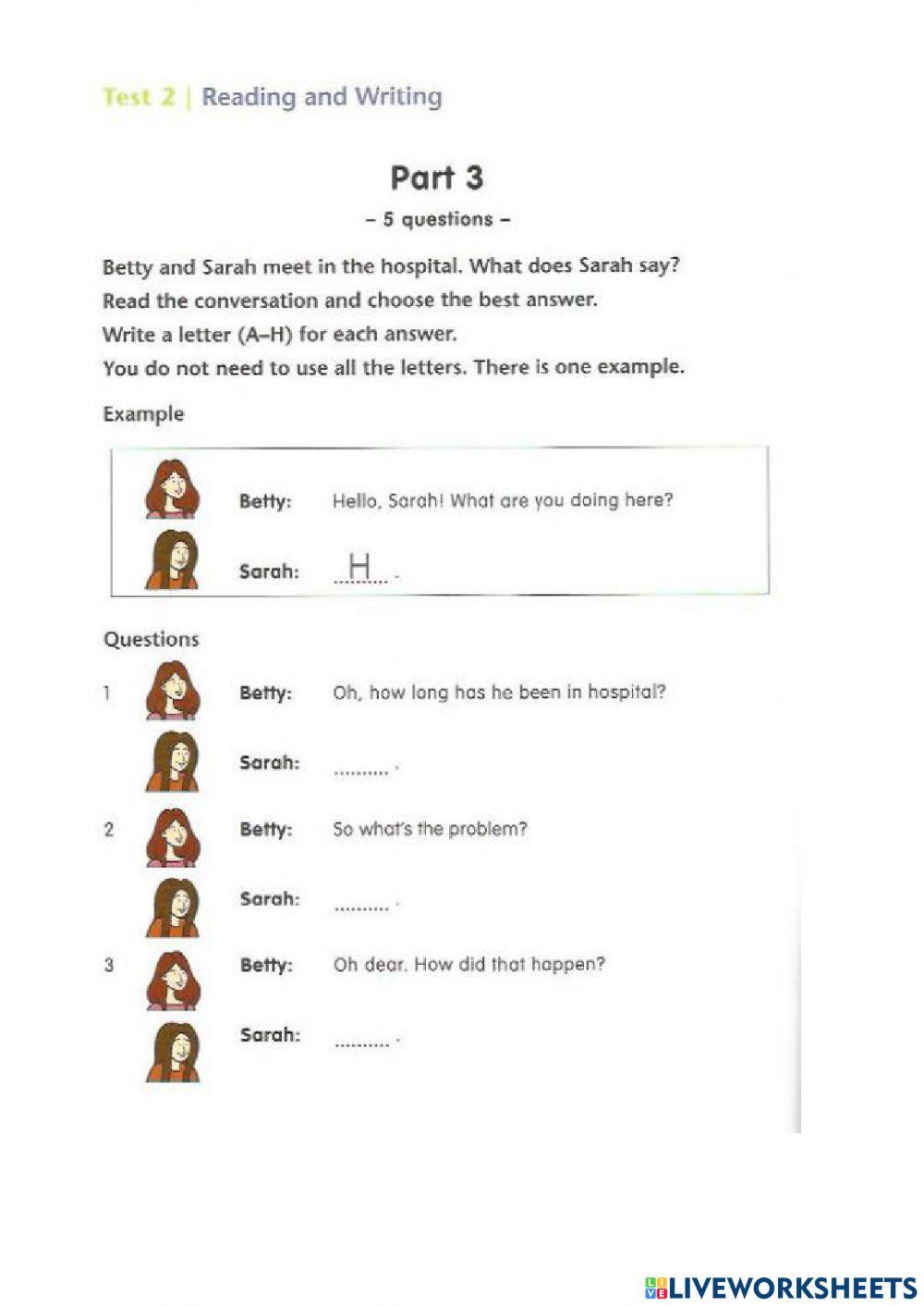 Flyers- Reading and writing test 02 in Young Learners English. Flyers - Practice Tests 