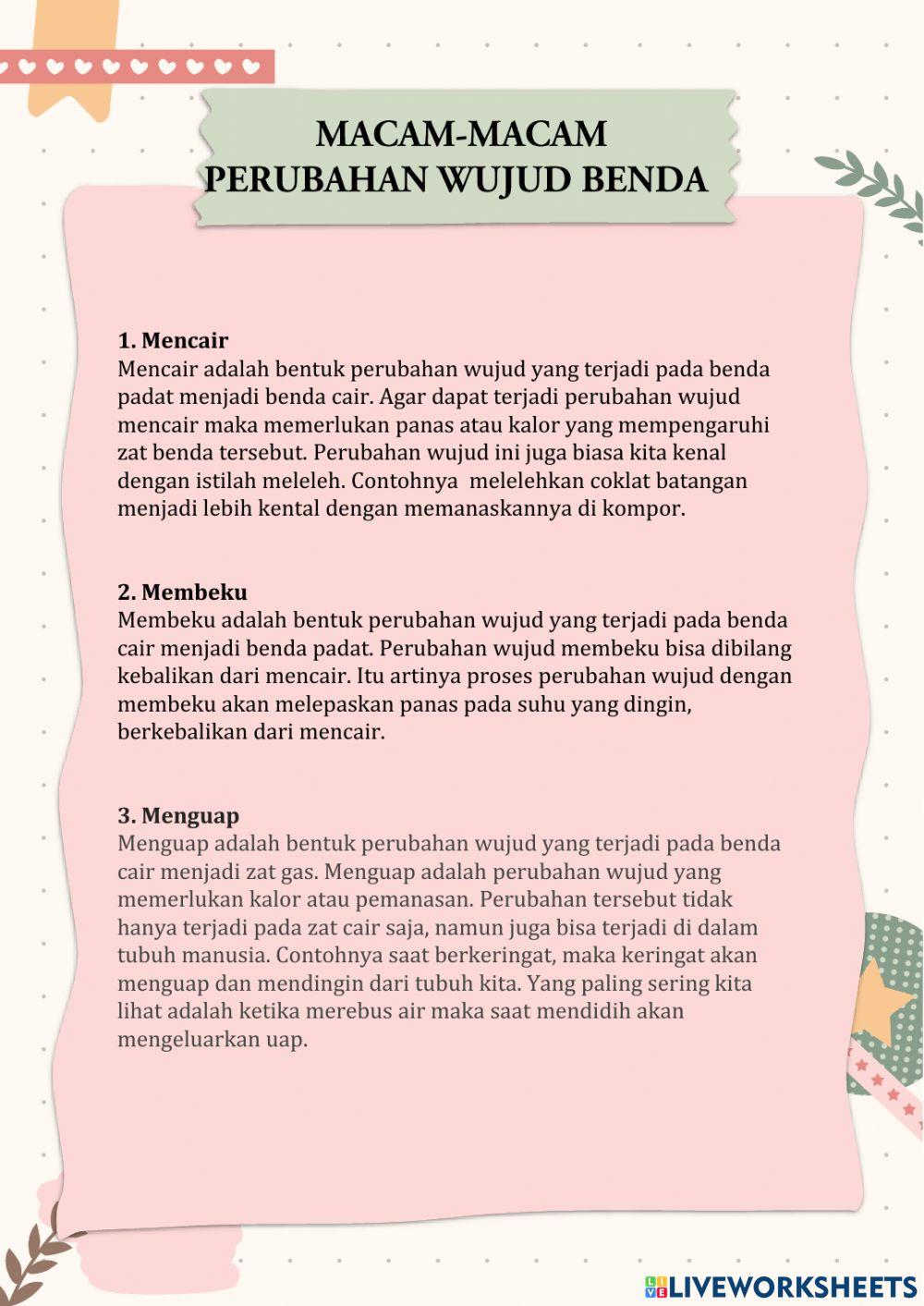 Perubahan Wujud Benda