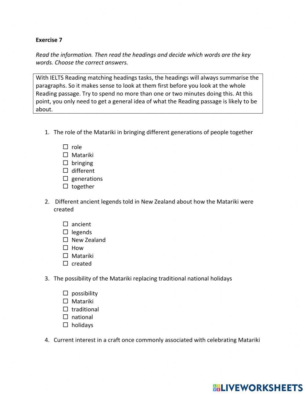 IE2, Unit 4, Reading, Exercise 7