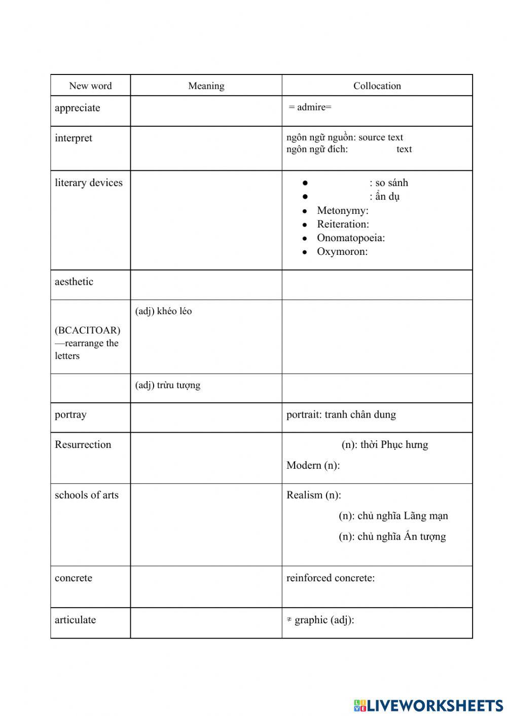 Week 4- Vocab Prepare