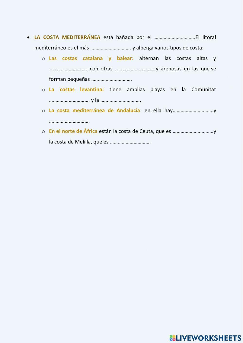 Las costas de España