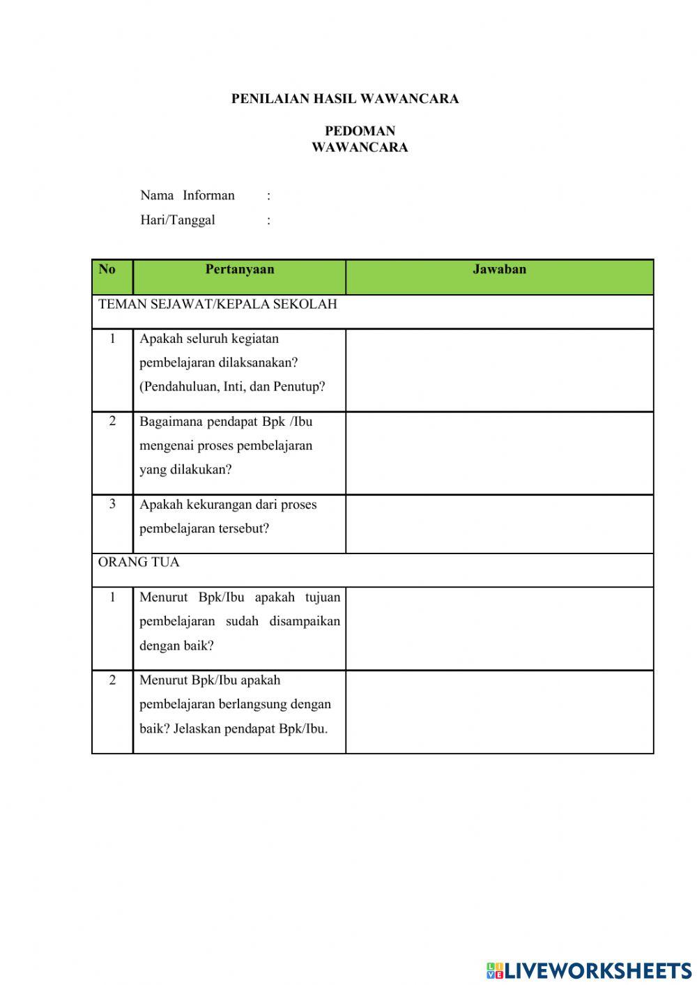 Pedoman wawancara ortu-sejawat
