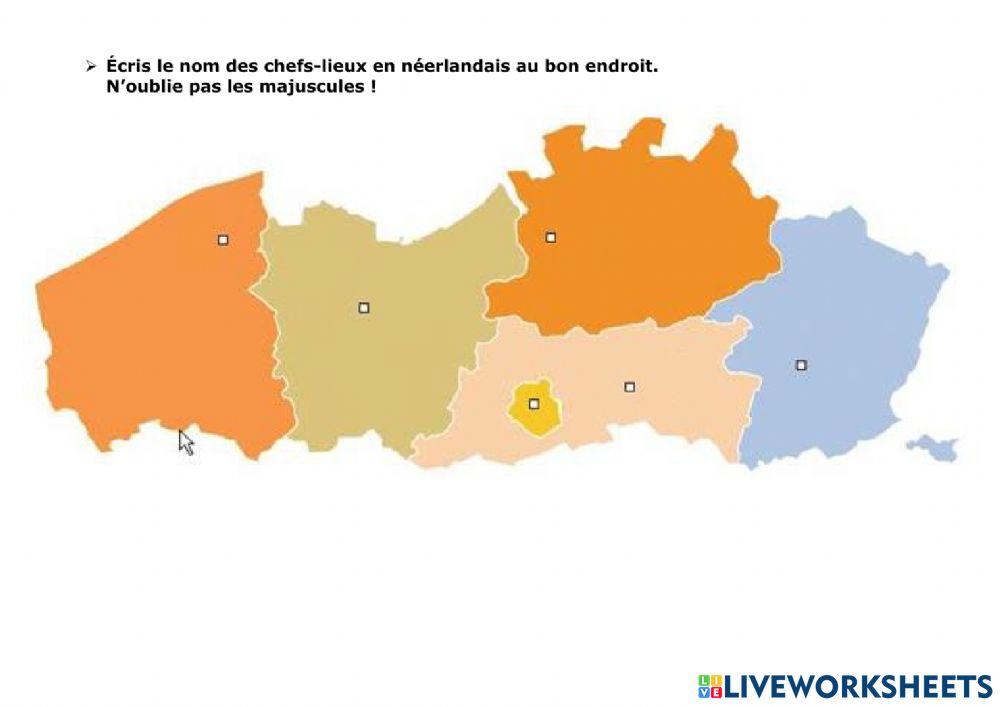 Provincies-hoofdplaatsen Vlaanderen