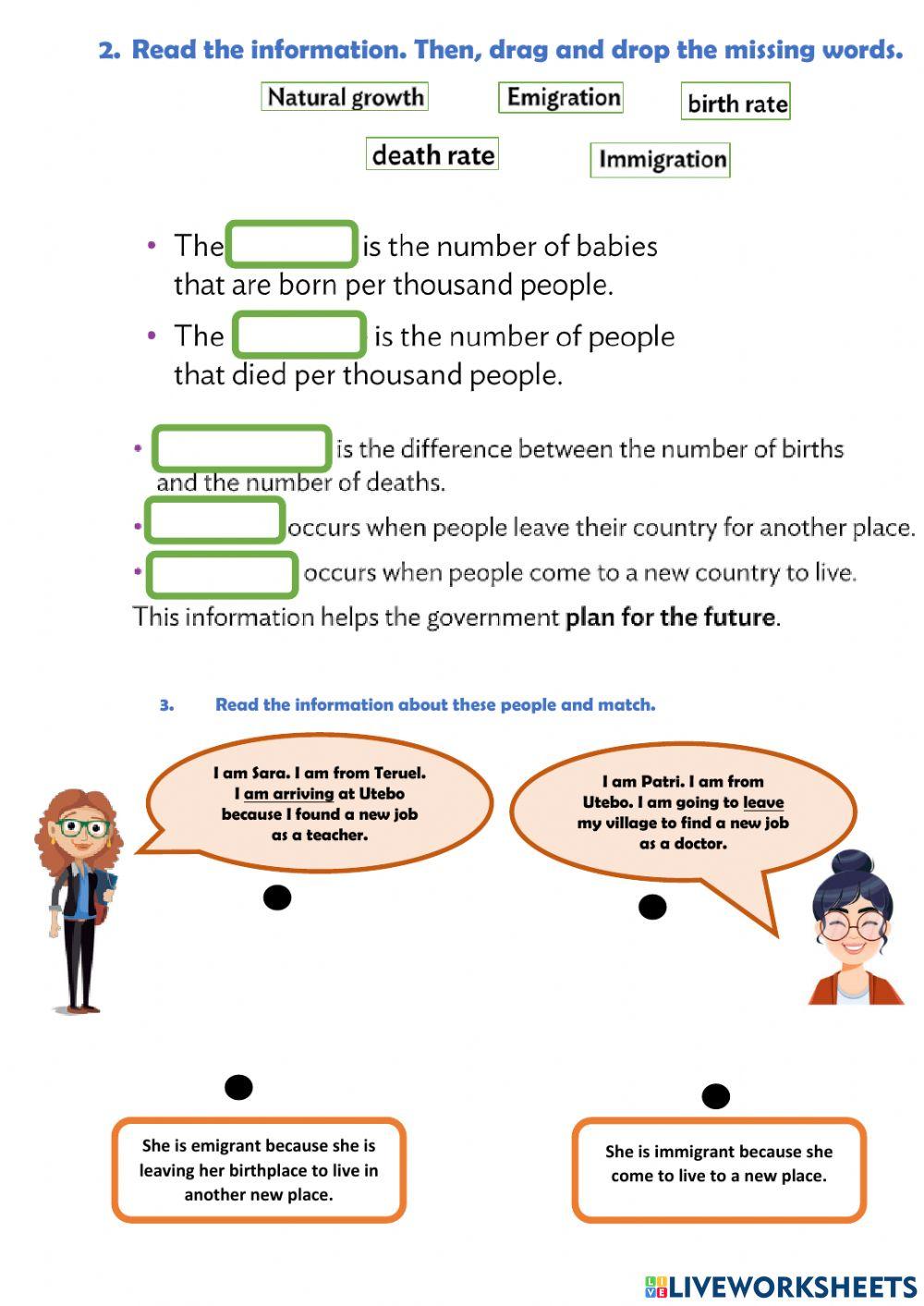 Let's review: analyzing graphs and key ideas. Population