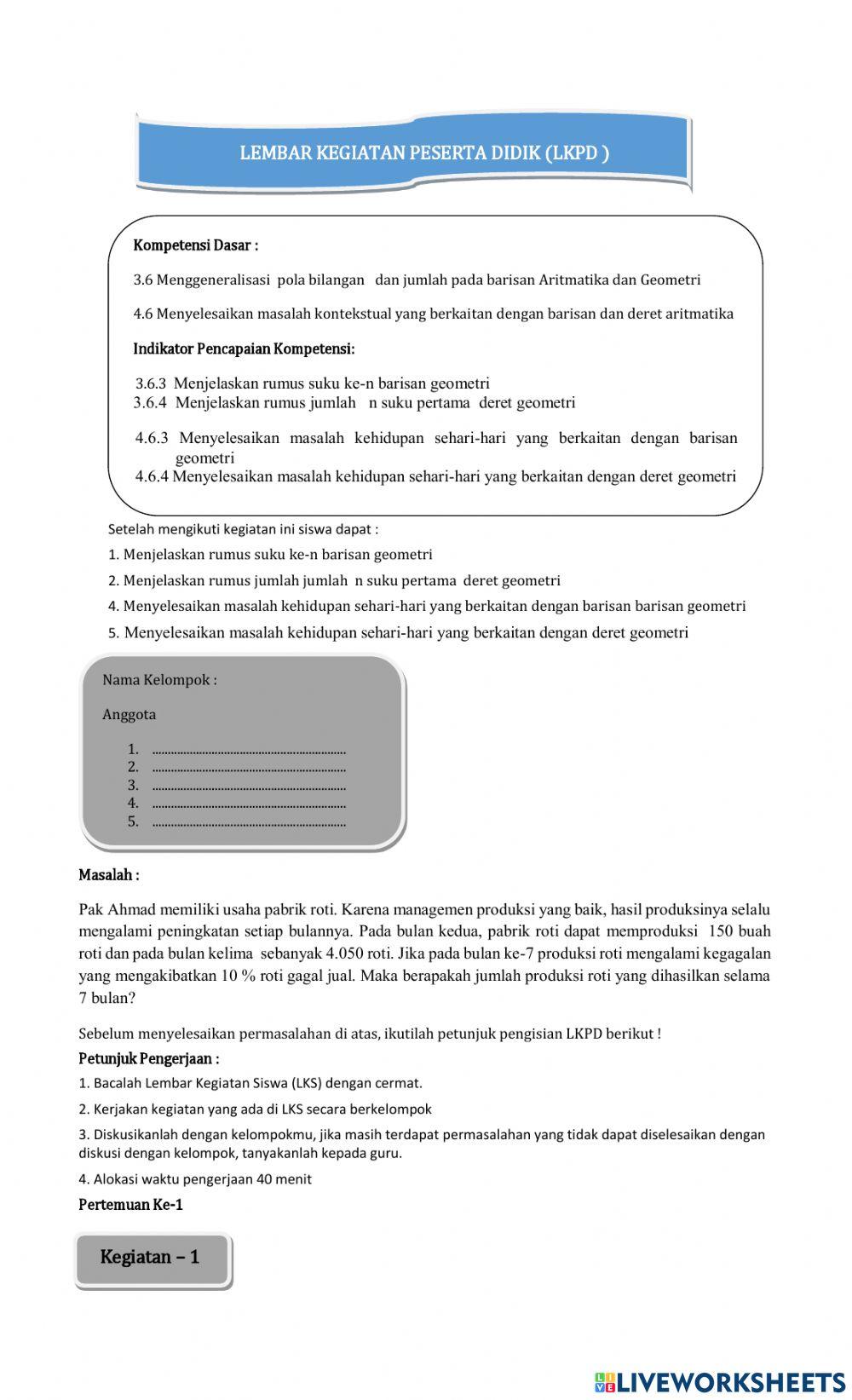 Barisan dan deret Geometri