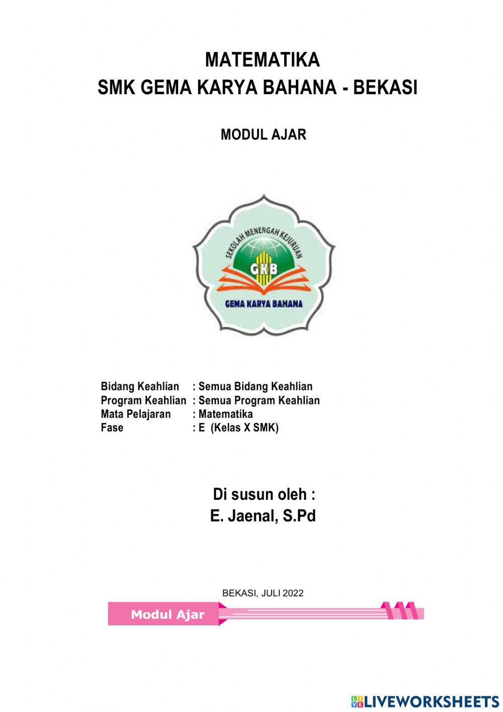 Modul Ajar Program Liniear