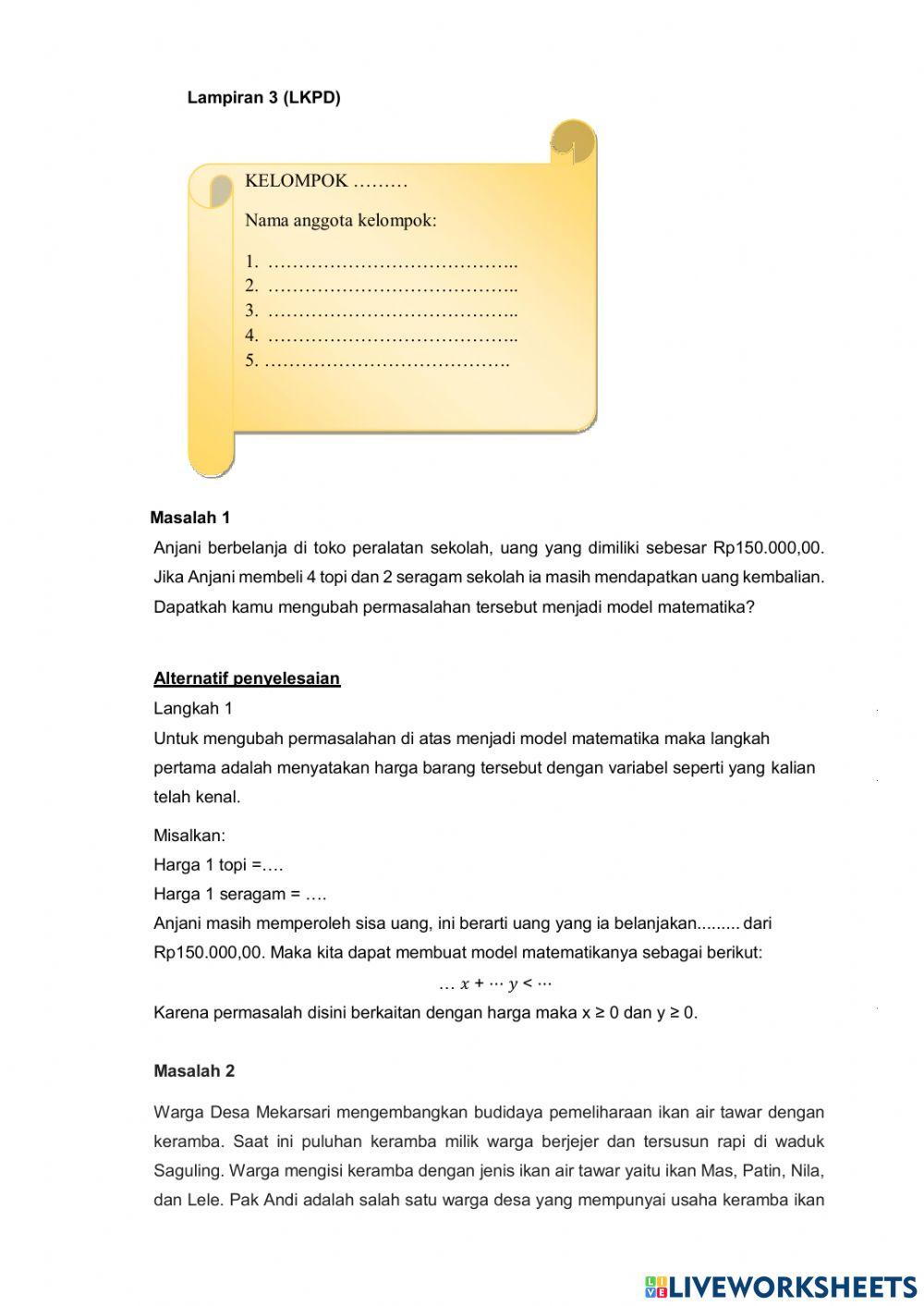 Modul Ajar Program Liniear