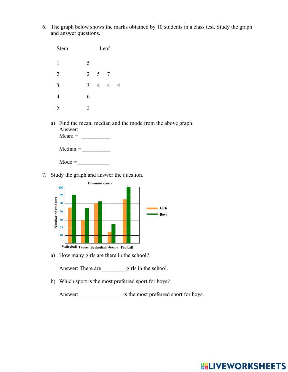 Data and probability Data and probability