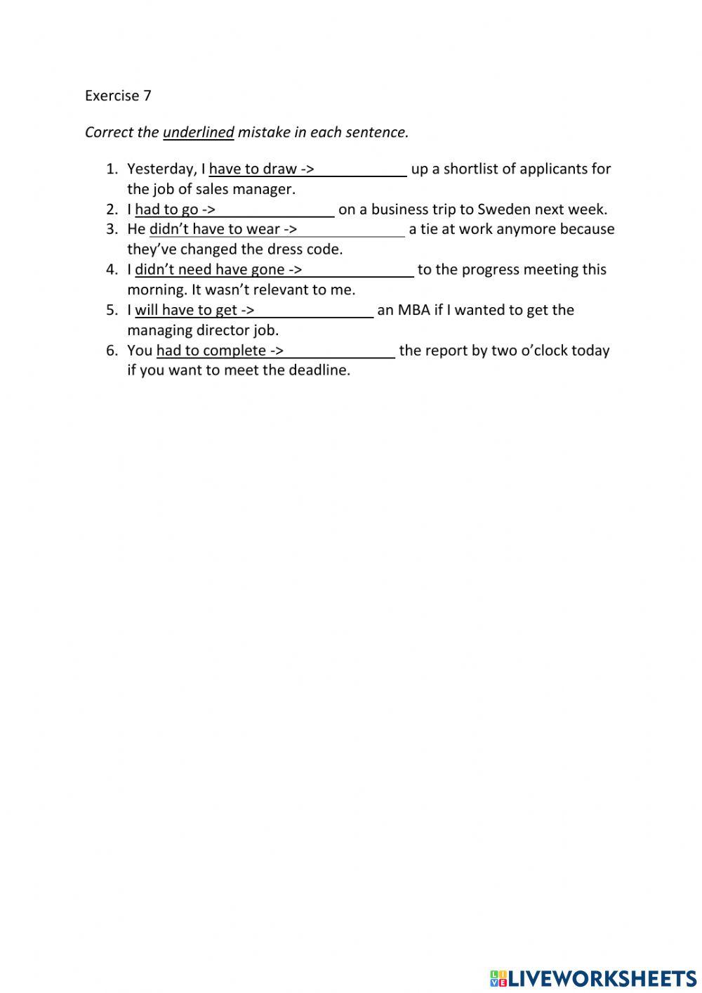IE3, Unit 4, Grammar and Vocabulary, Exercise 7