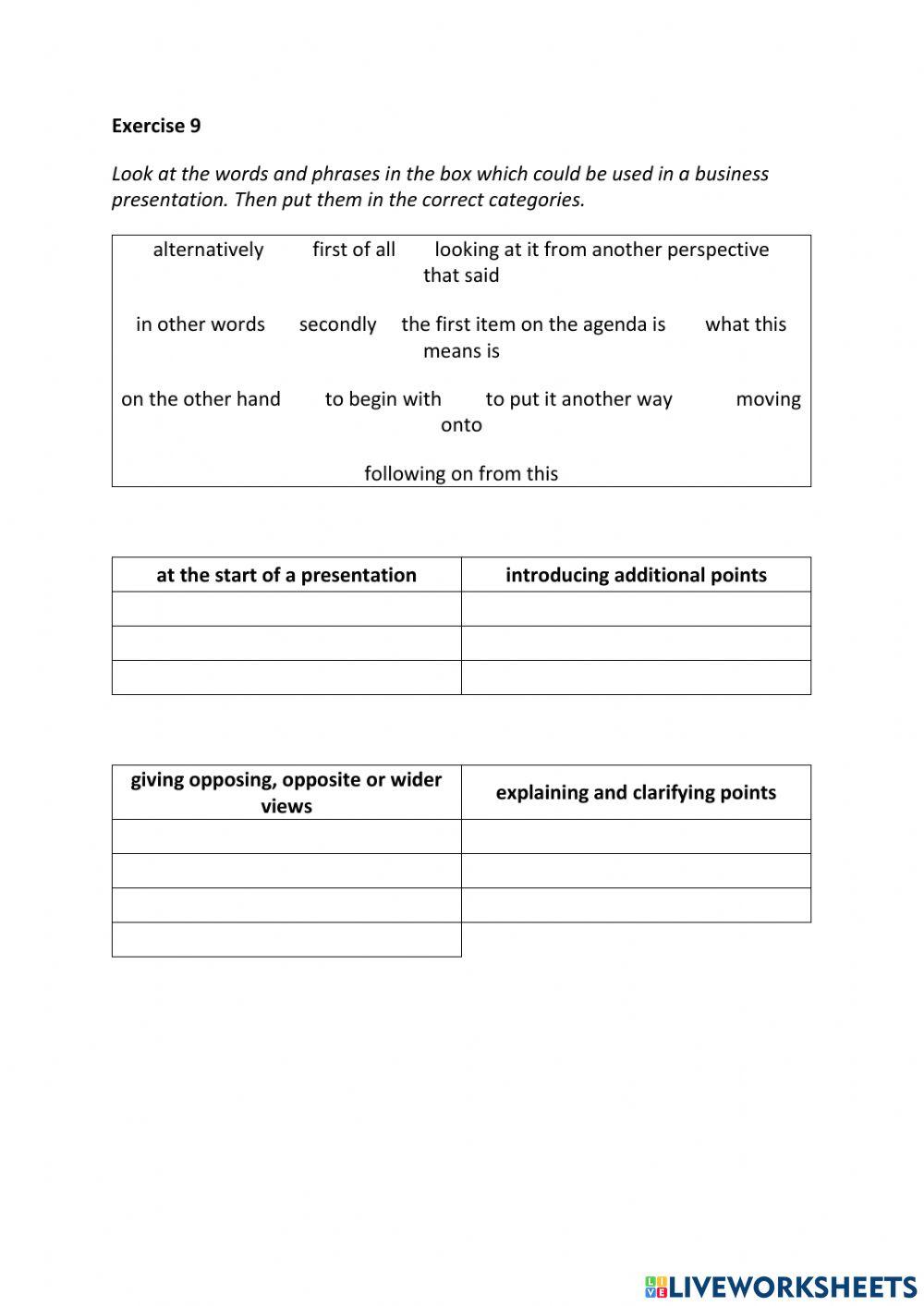 IE3, Unit 4, Grammar and Vocabulary, Exercise 9