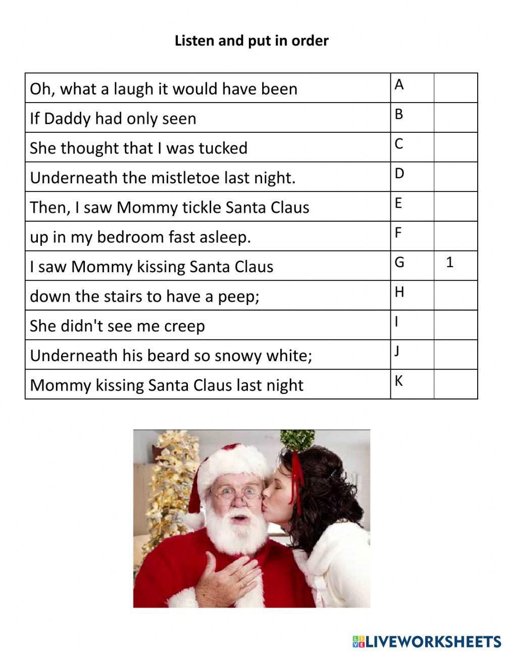 I saw mommy kissing Santa
