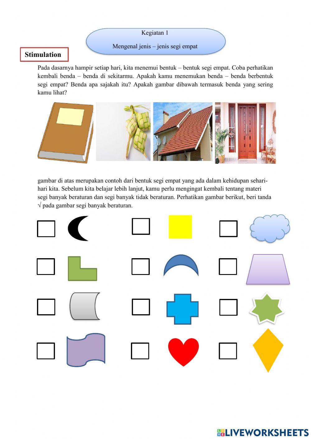 LKPD materi segi empat metode discovery learning