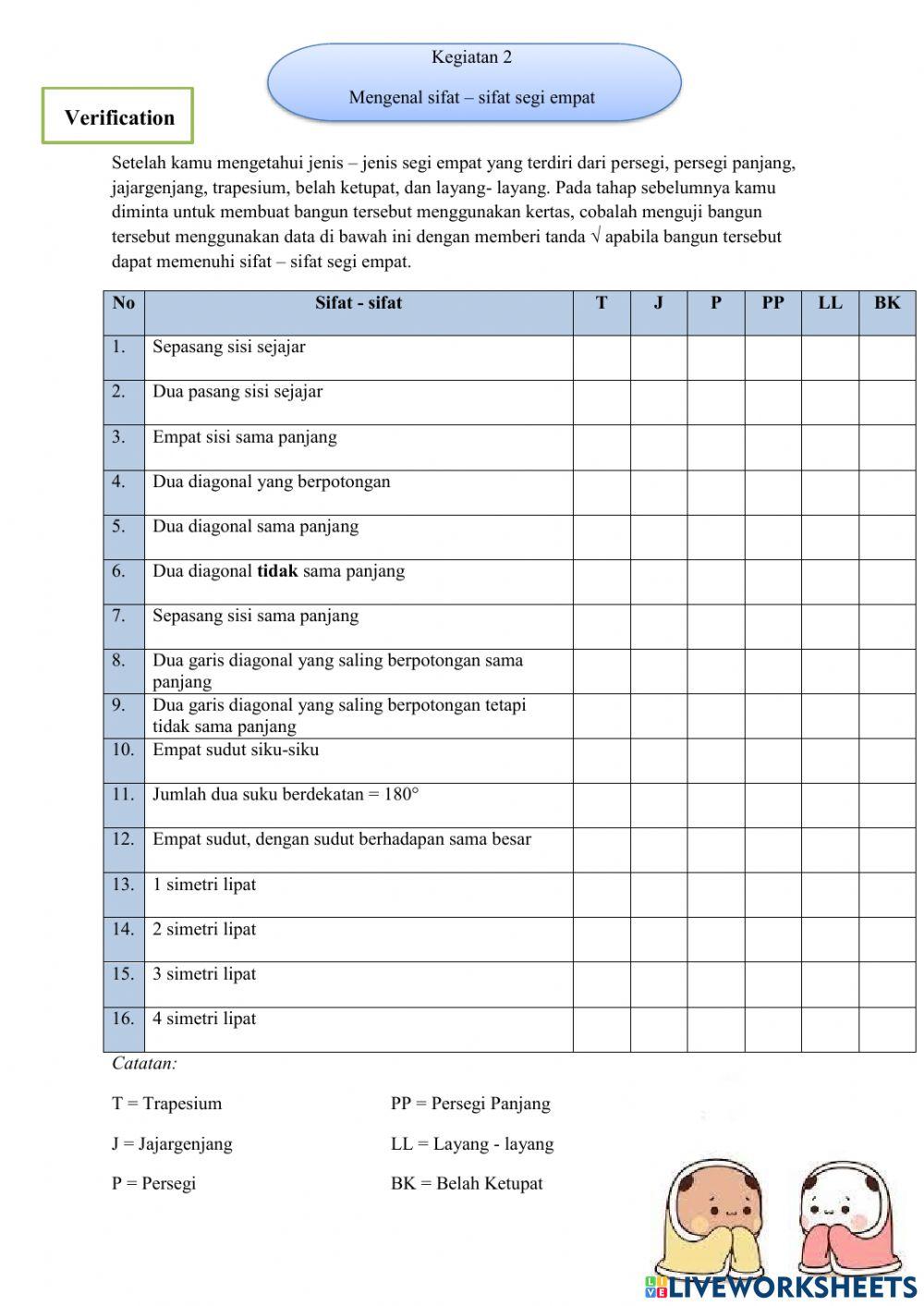 LKPD materi segi empat metode discovery learning