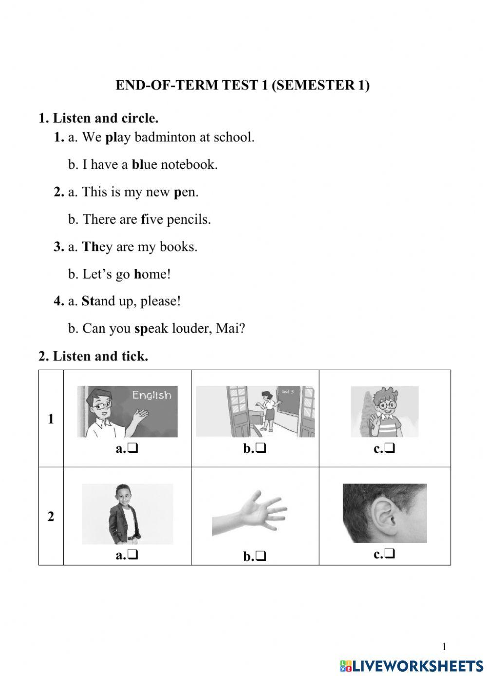 E3 Global End-of-term 1