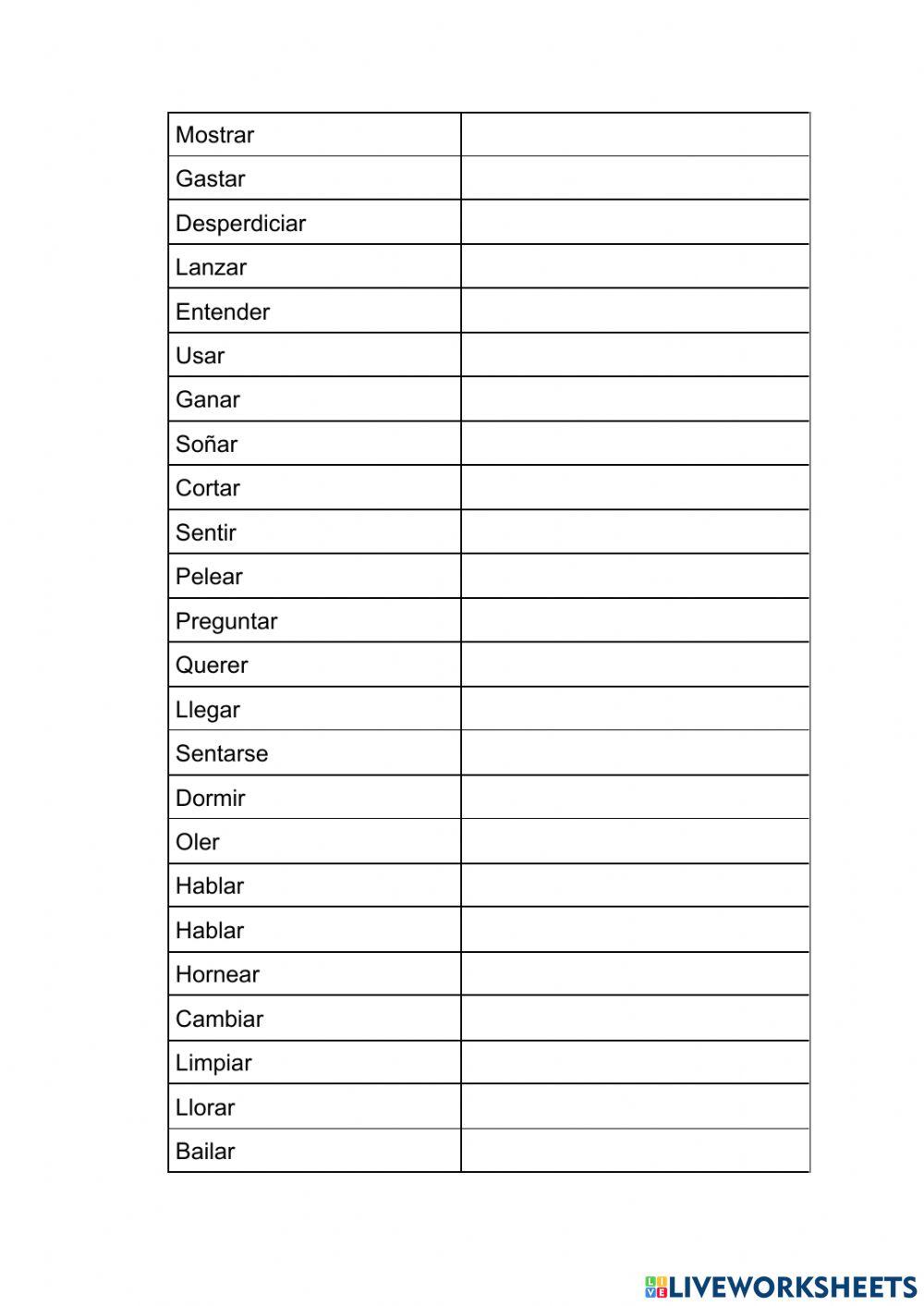 Translate these verbs into English