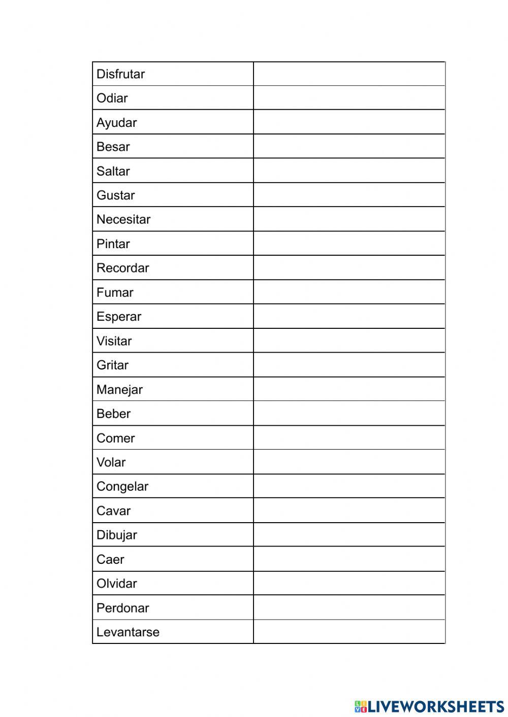 Translate these verbs into English