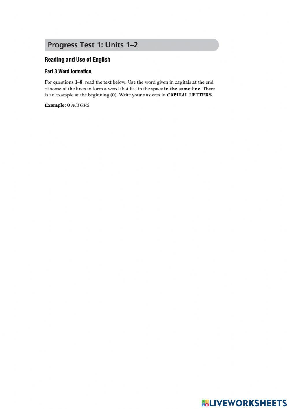 Ready For First Progress Test 1-2