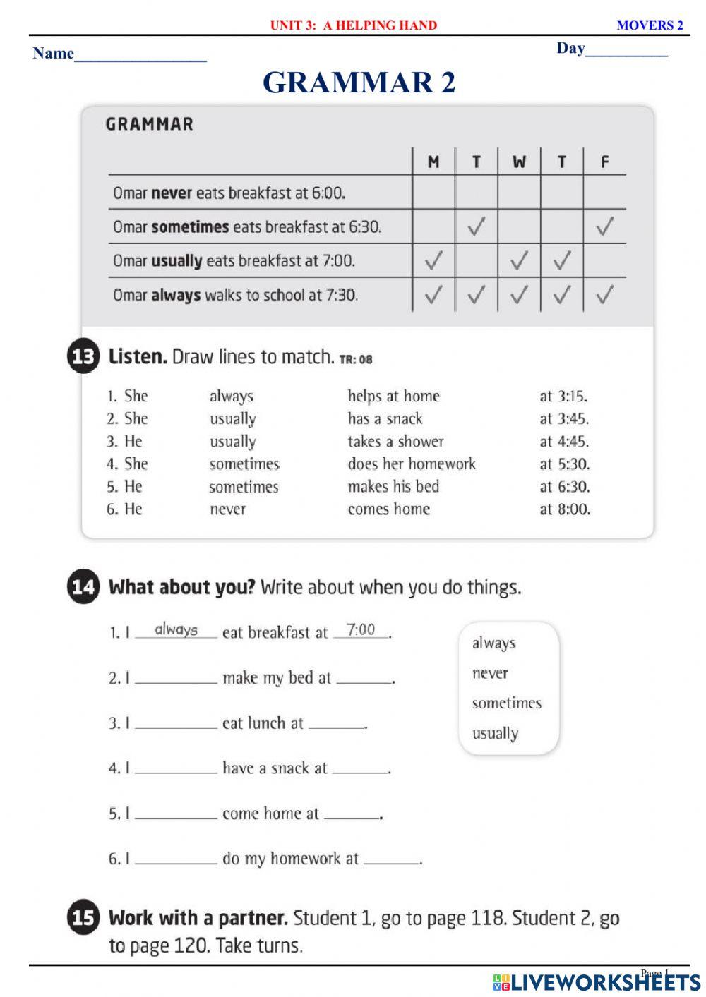 Movers 2 - u3 - grammar 2