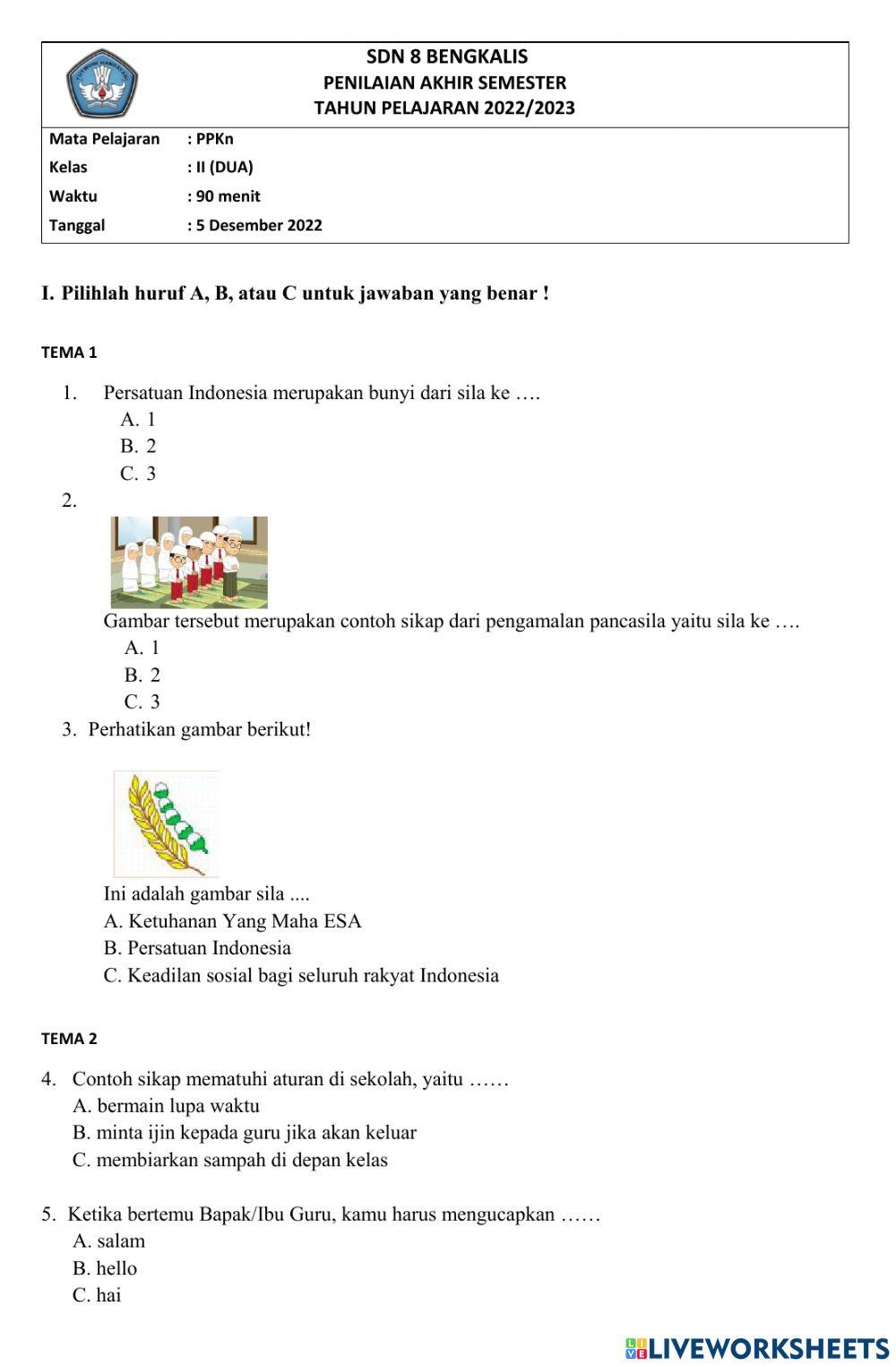 Kumpulan Soal PPKN Kelas 2 Semester 1: Panduan Belajar Lengkap Kumpulan Soal PPKN Kelas 2 Semester 1: Panduan Belajar Lengkap