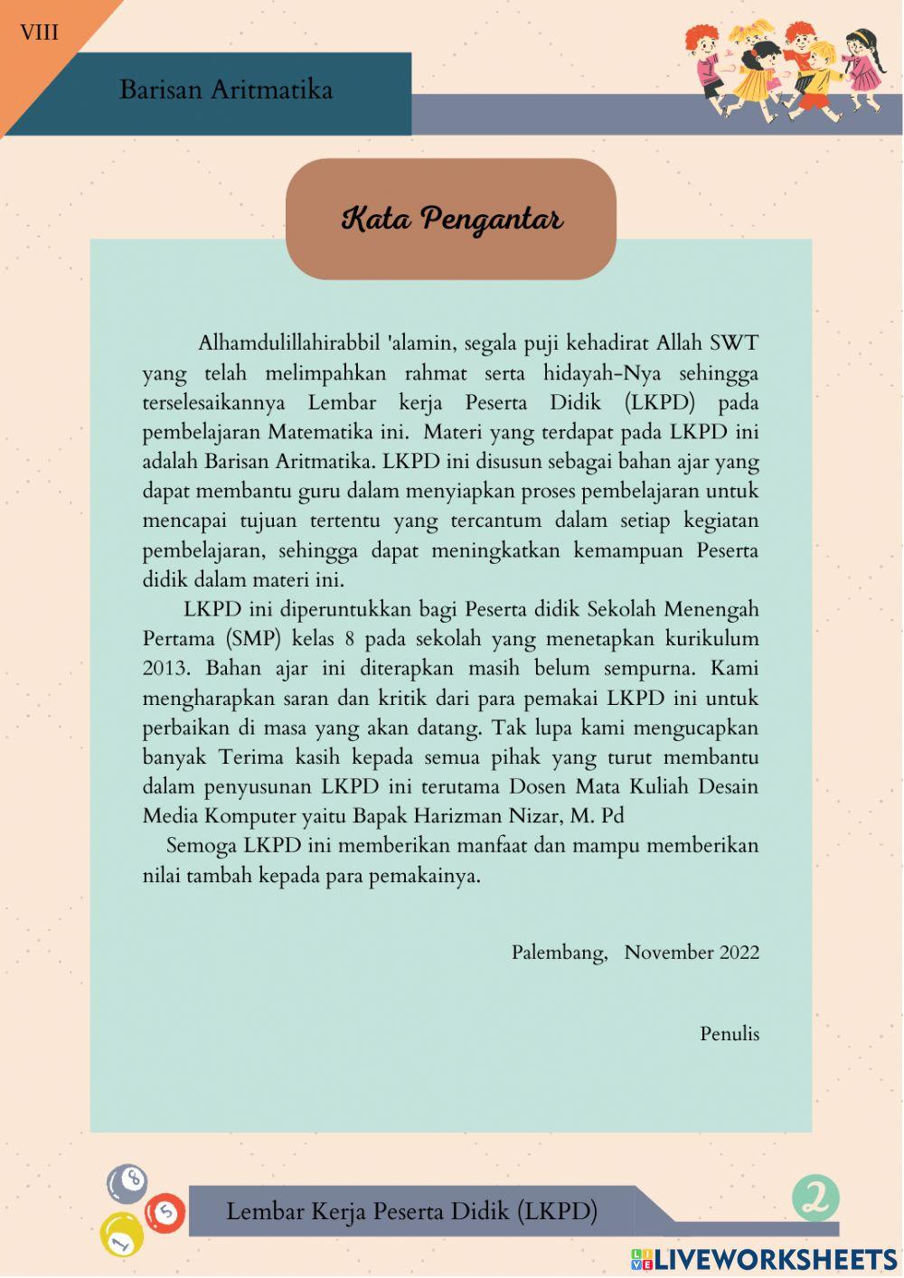 LKPD Barisan Aritmatika