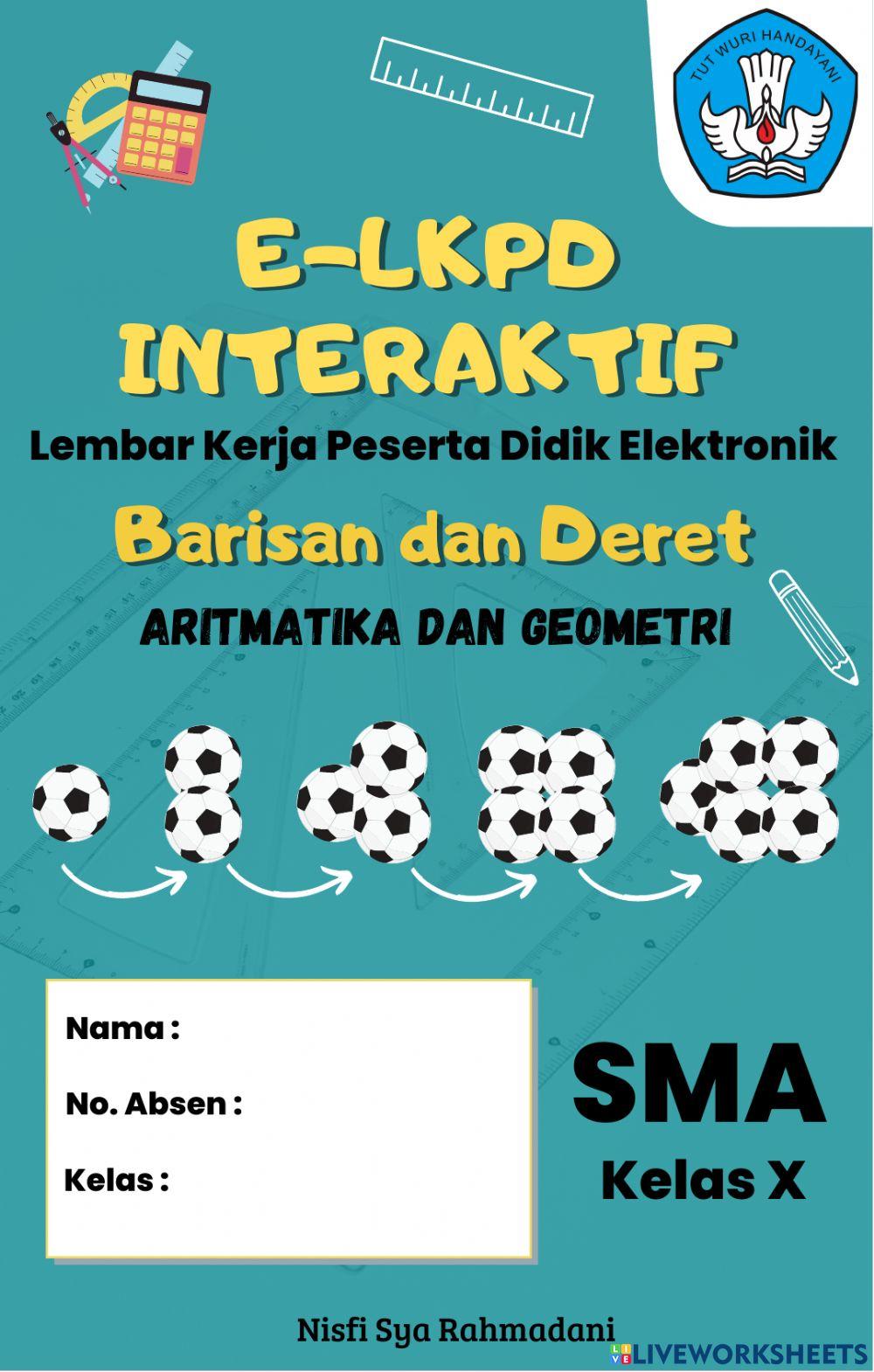 E-lkpd interaktif barisan dan deret