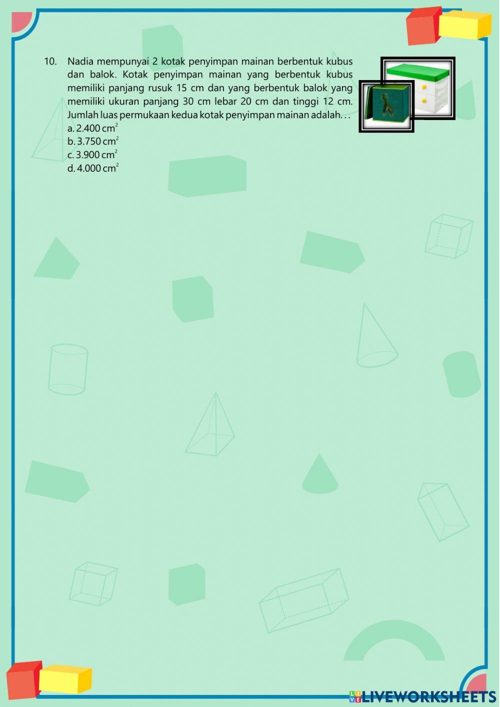 Soal Tes Materi Kubus dan Balok Terbaru 031222