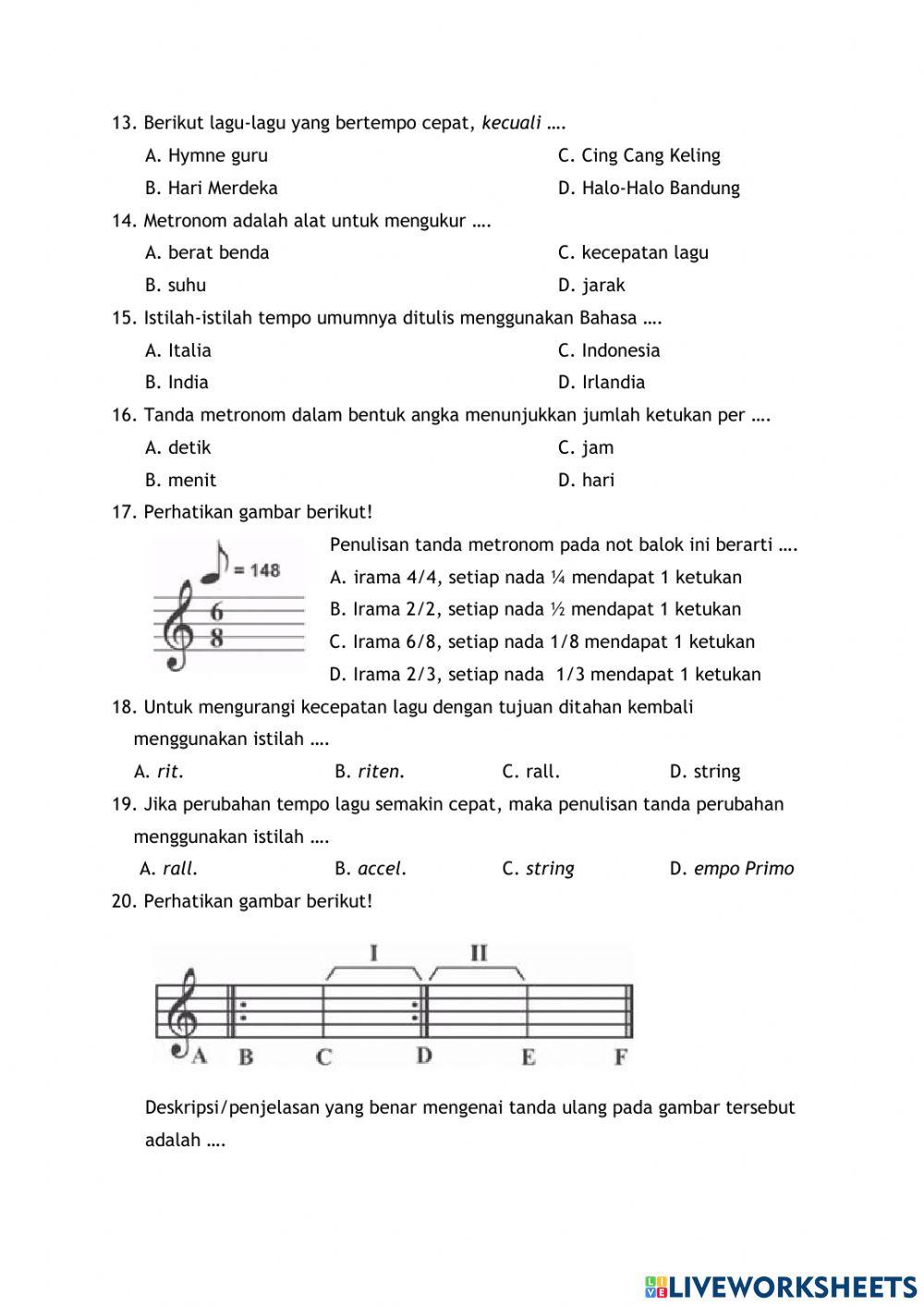 Latihan Soal PAS Ganjil