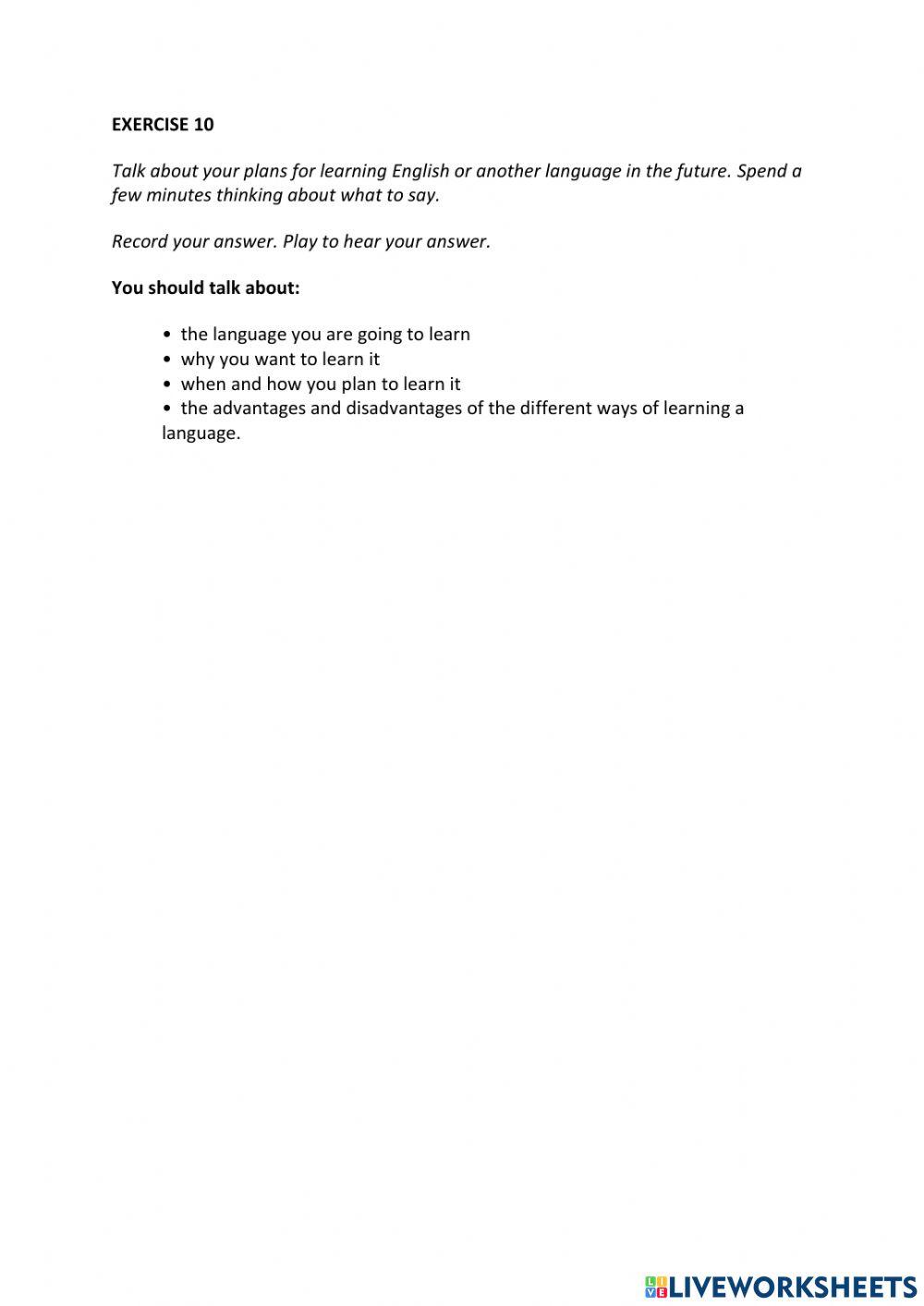 IE0, Unit 9, Listening and Speaking, Exercise 10