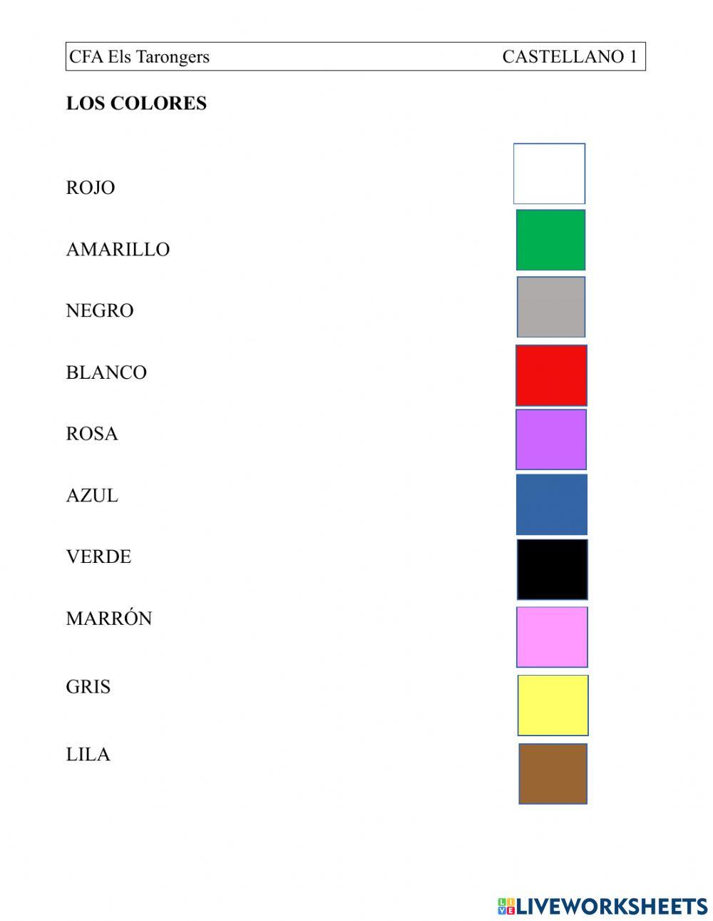 Los colores nolivan Live Worksheets
