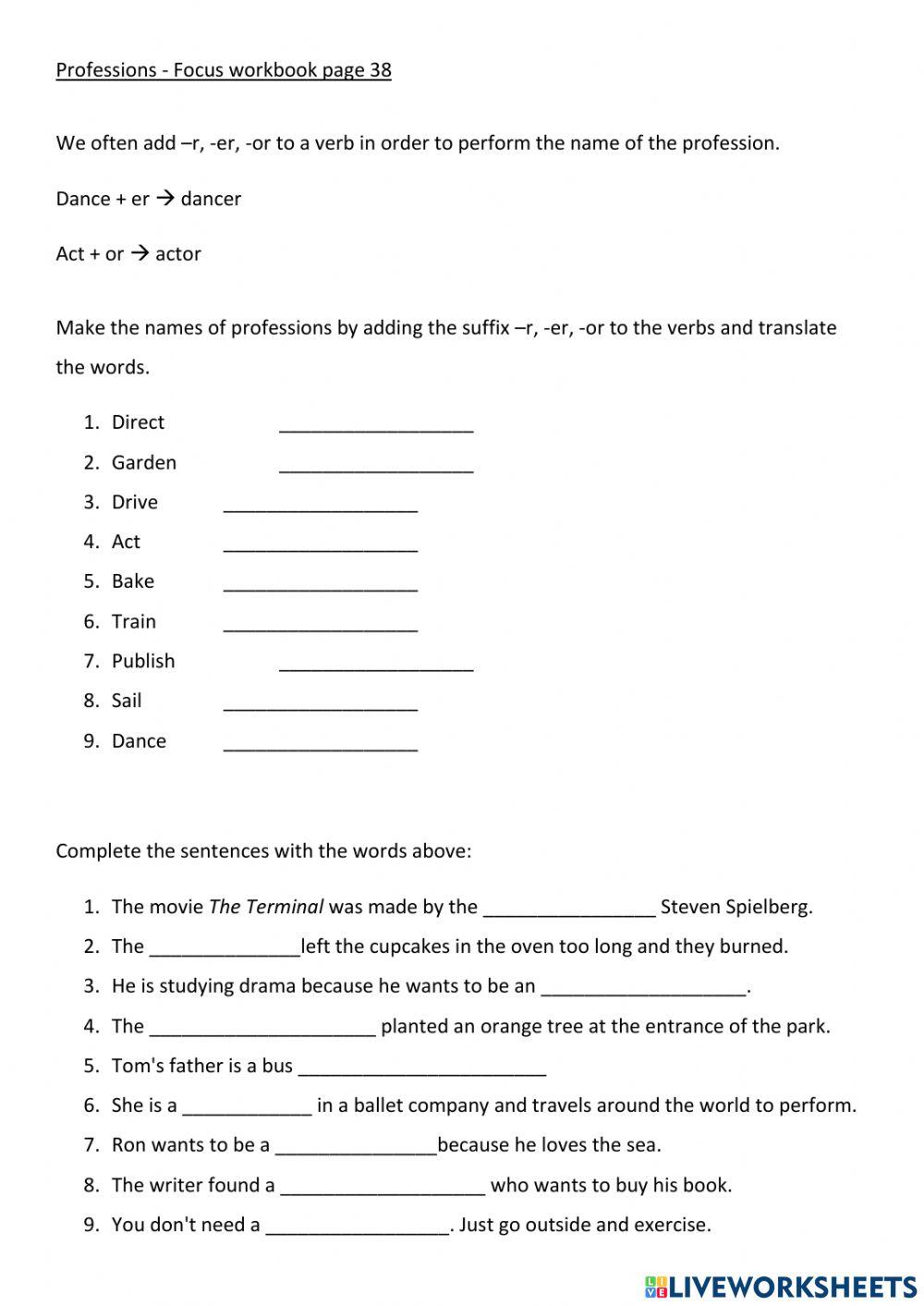 Professions - Focus book