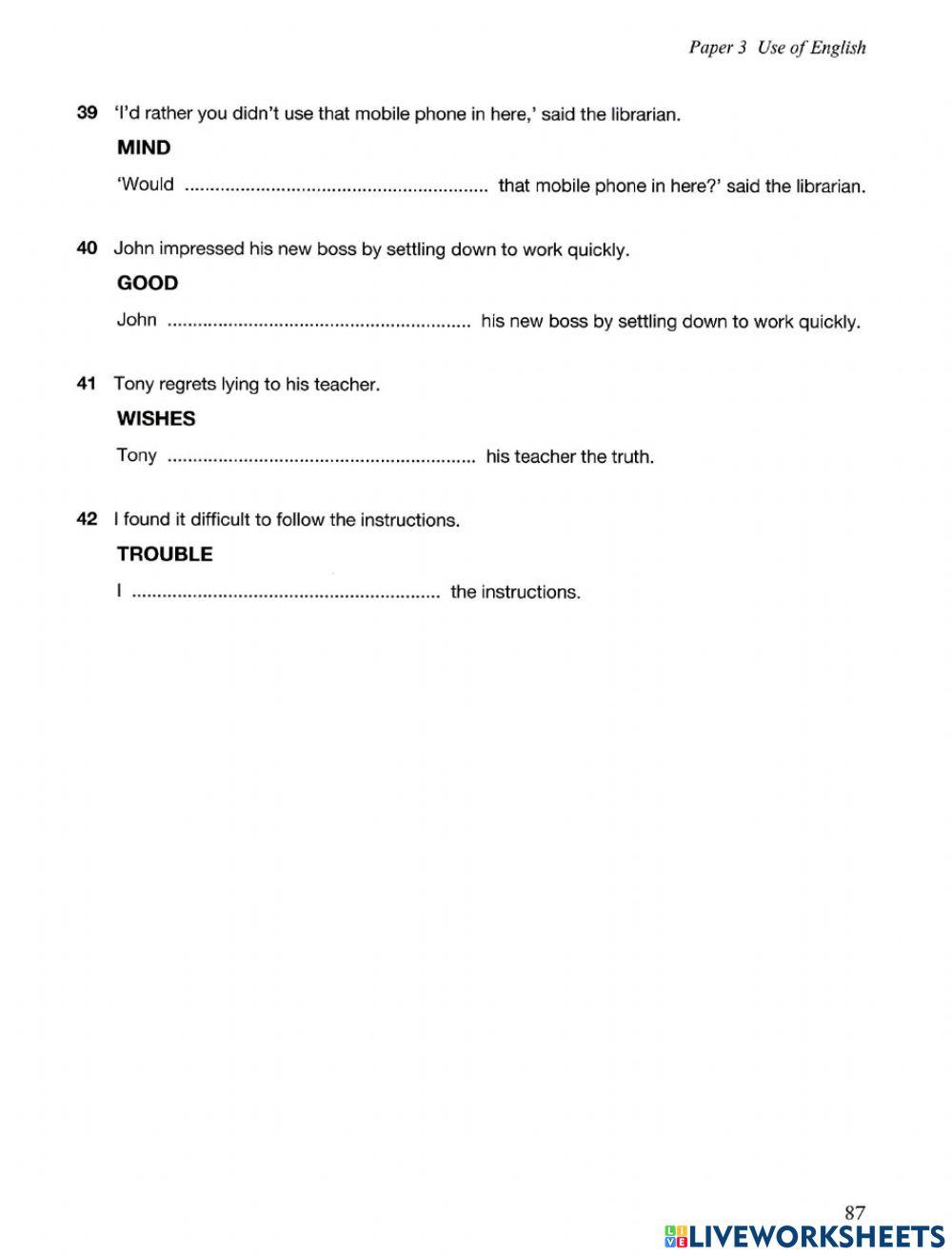 B2 First Use of English