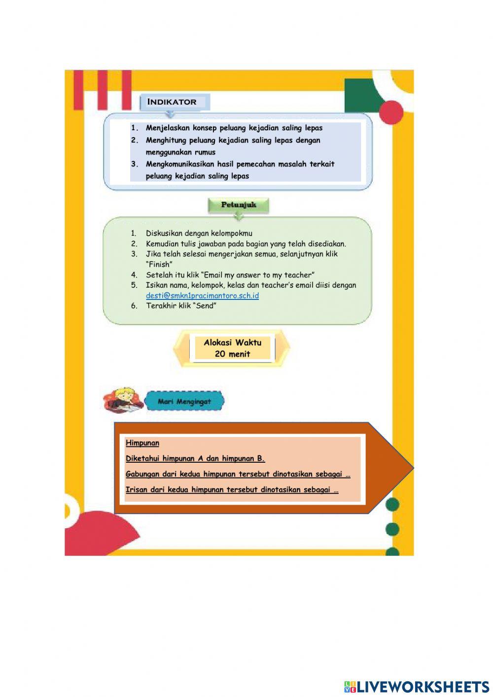 LKPD Peluang Kejadian Saling Lepas