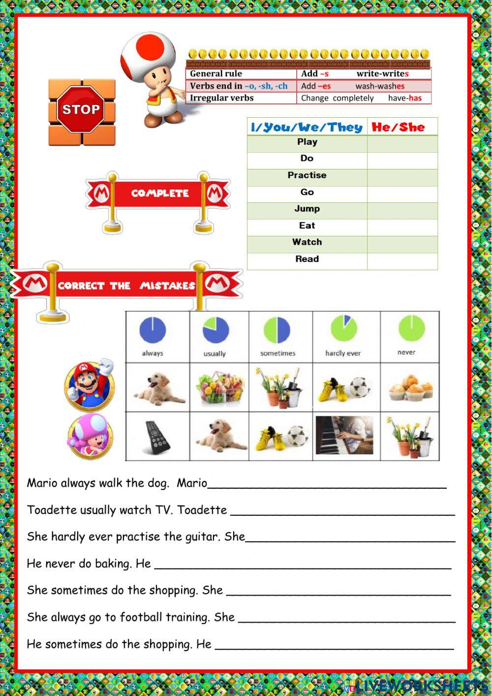 5th Simple Present Frecuency sheet 2