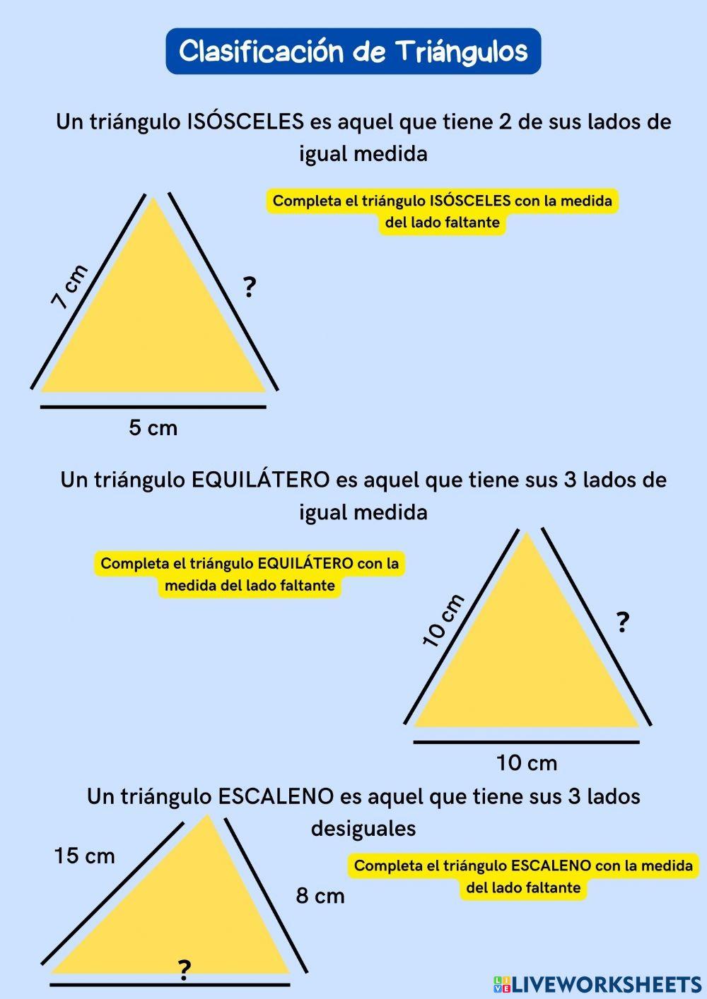 Clasificación de triángulos